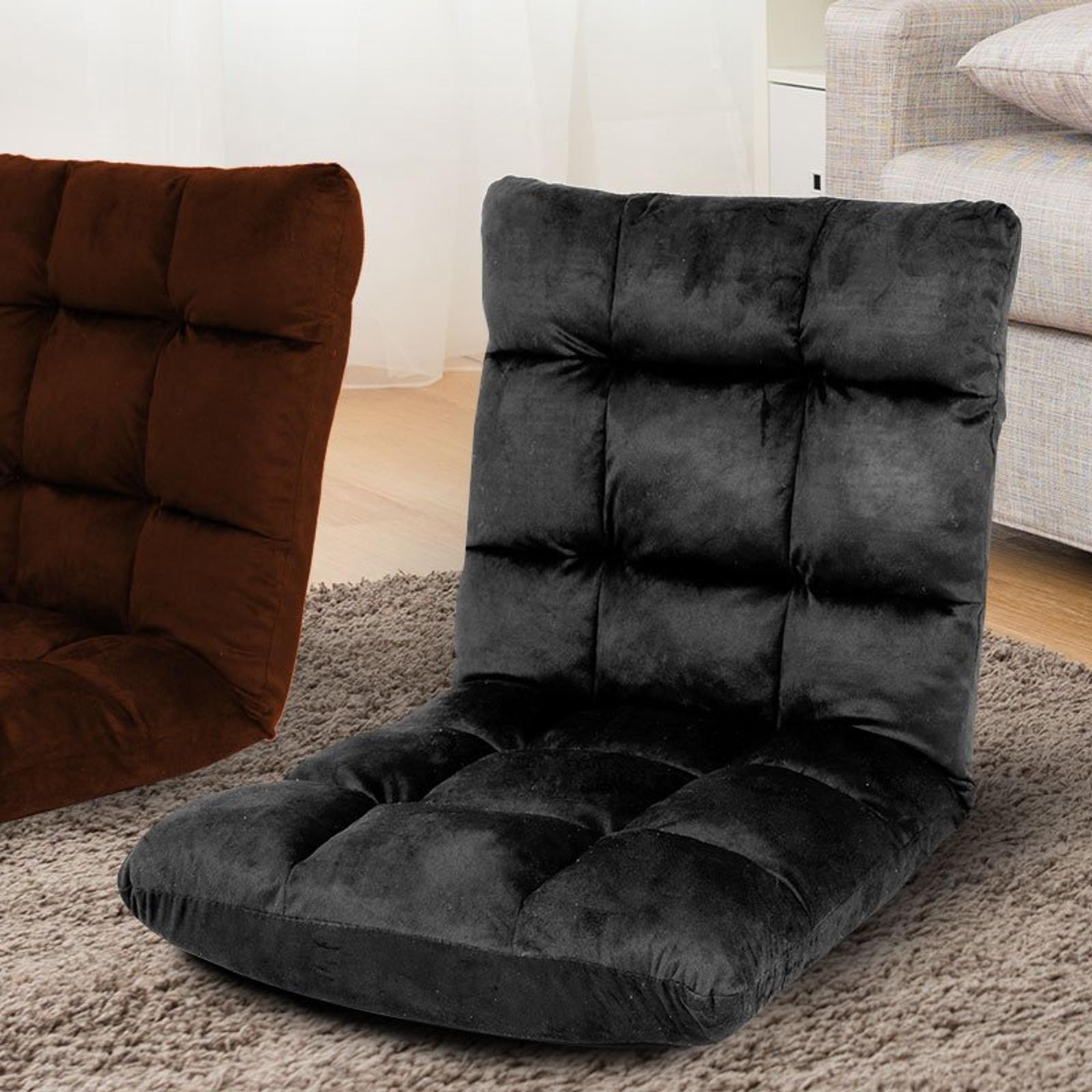 Adjustable Cushioned Floor Gaming Lounge Chair 100 x 50 x 12cm Black