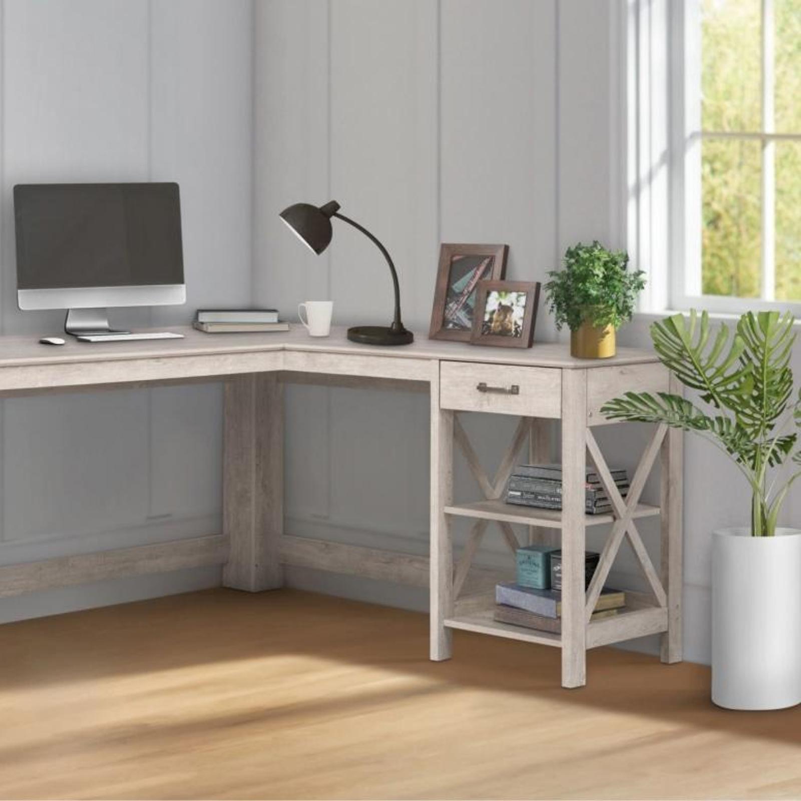 Rosen LShape Executive Manager Office Computer Desk 150cm W/ Drawer