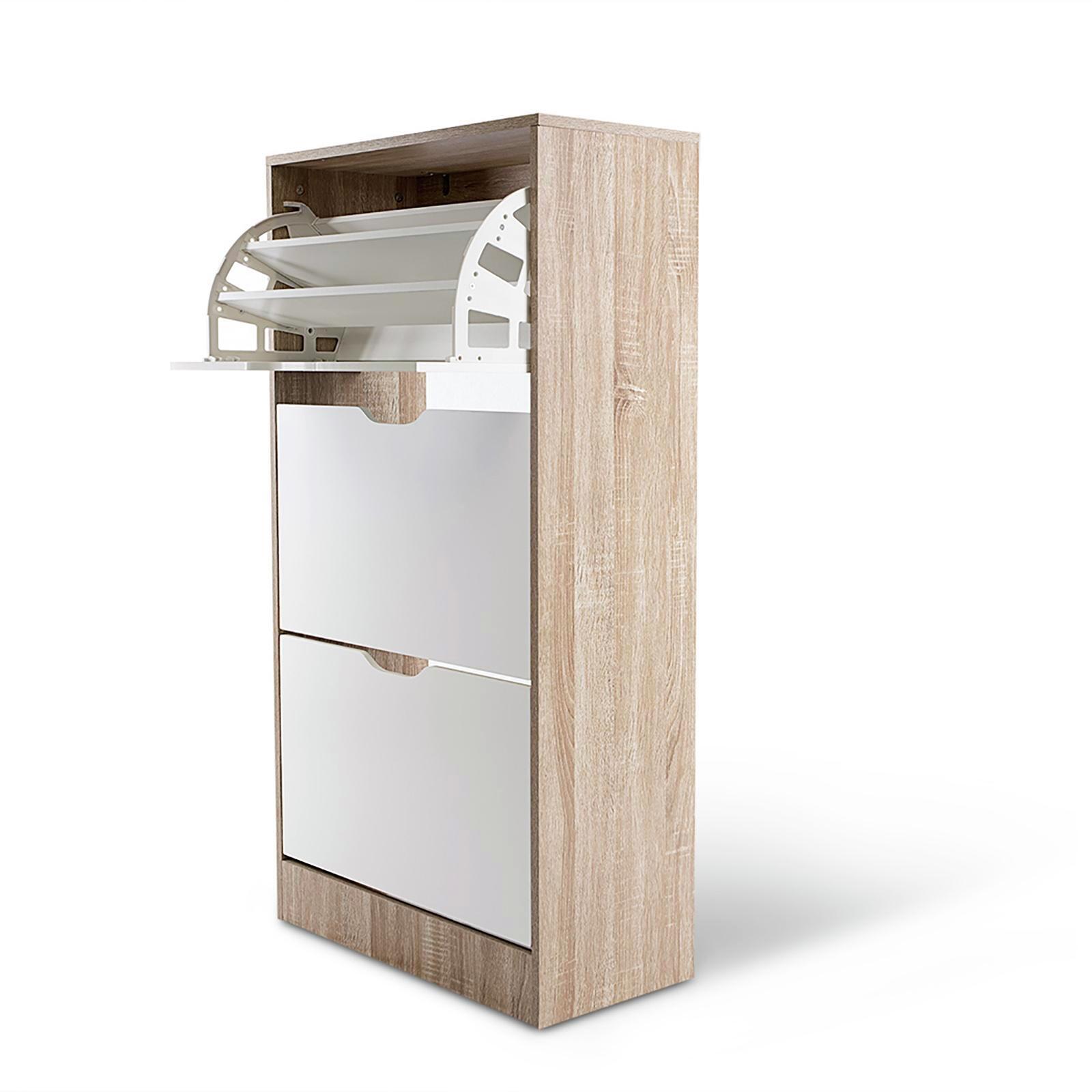 HelloFurniture Oak Set of 3 Chest of Drawers, Shoe & Bookshelf