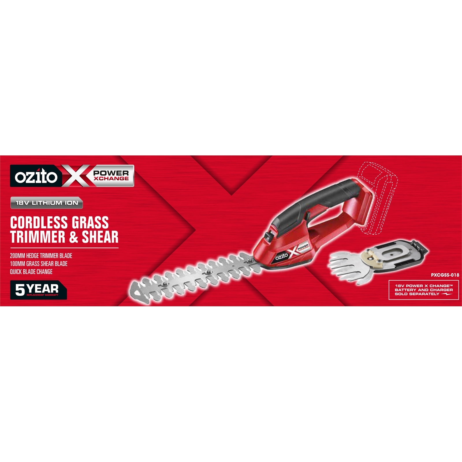 Ozito PXC 18V Grass Trimmer And Shear Skin Only Bunnings Australia