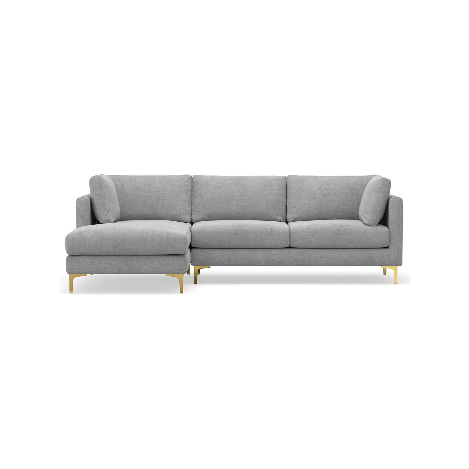 Alex 3.5 Seater Dove Grey Fabric Sectional Sofa with Left Chaise Lounge