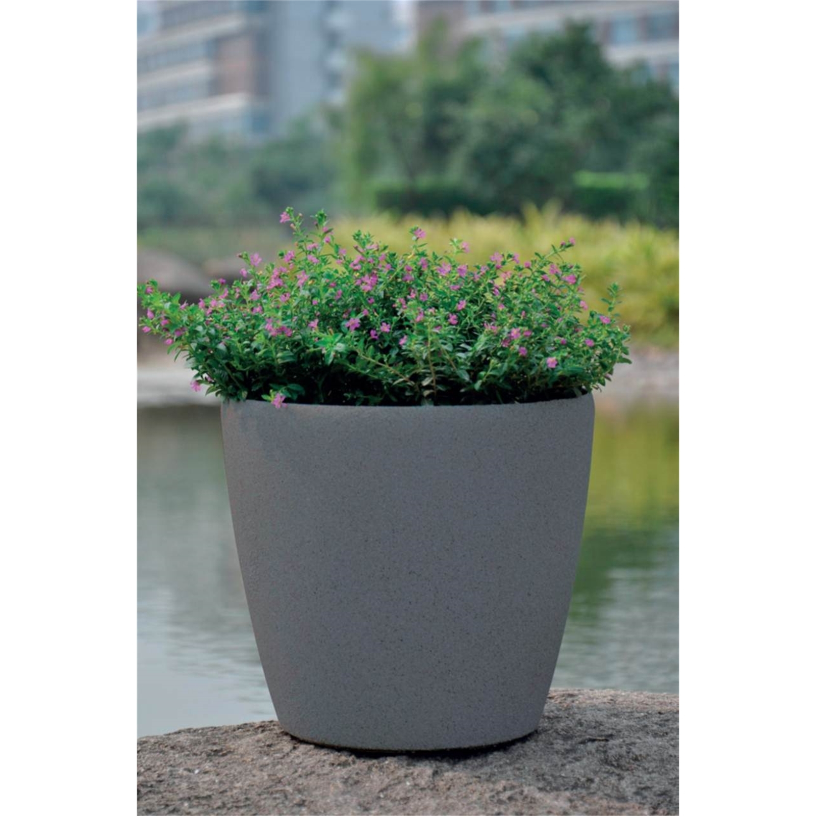 EDEN 28 x 26cm Granite Self Watering Round Planter Bunnings Australia