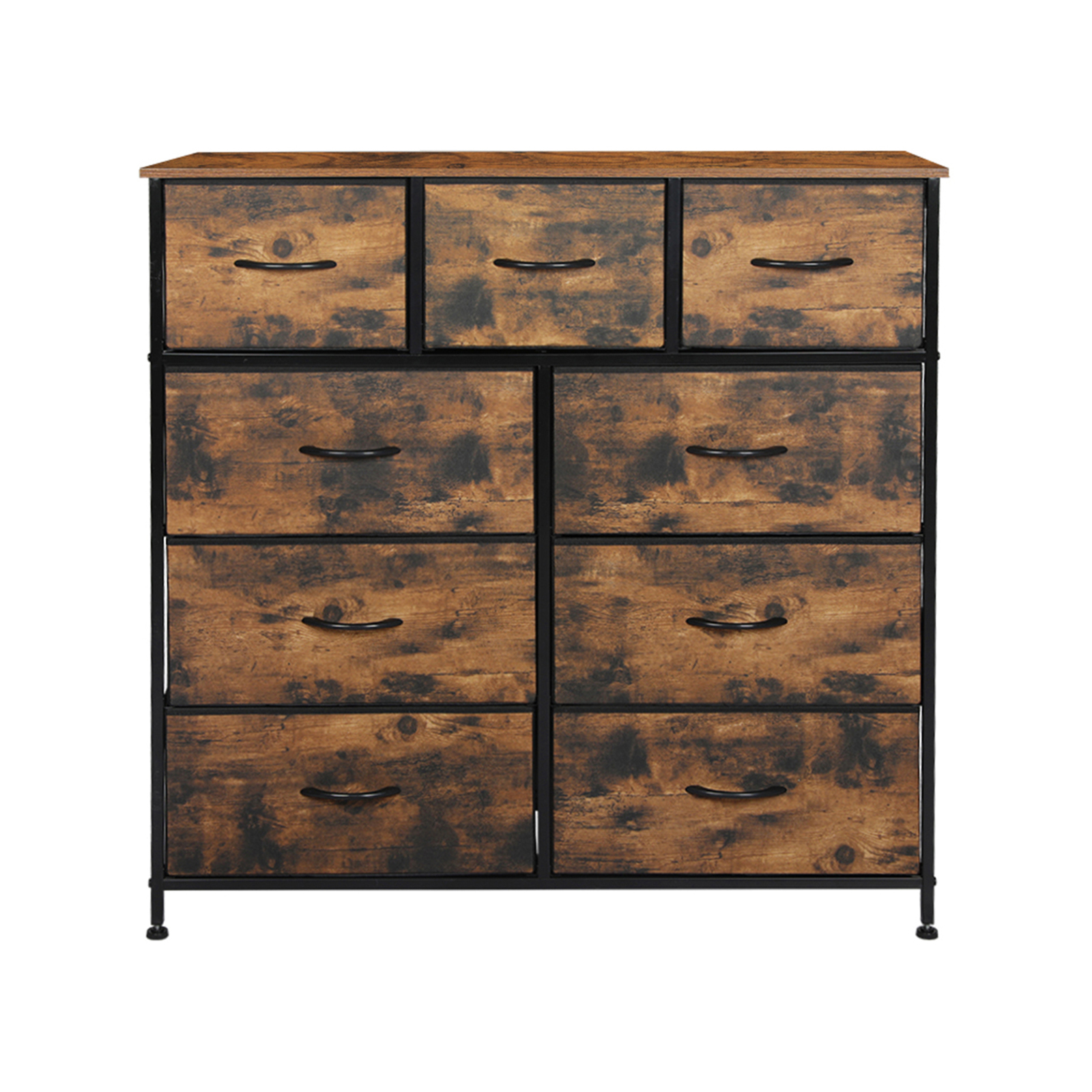 Levede 9 Chest of Drawers Timber Tallboy Dresser Brown Bunnings Australia