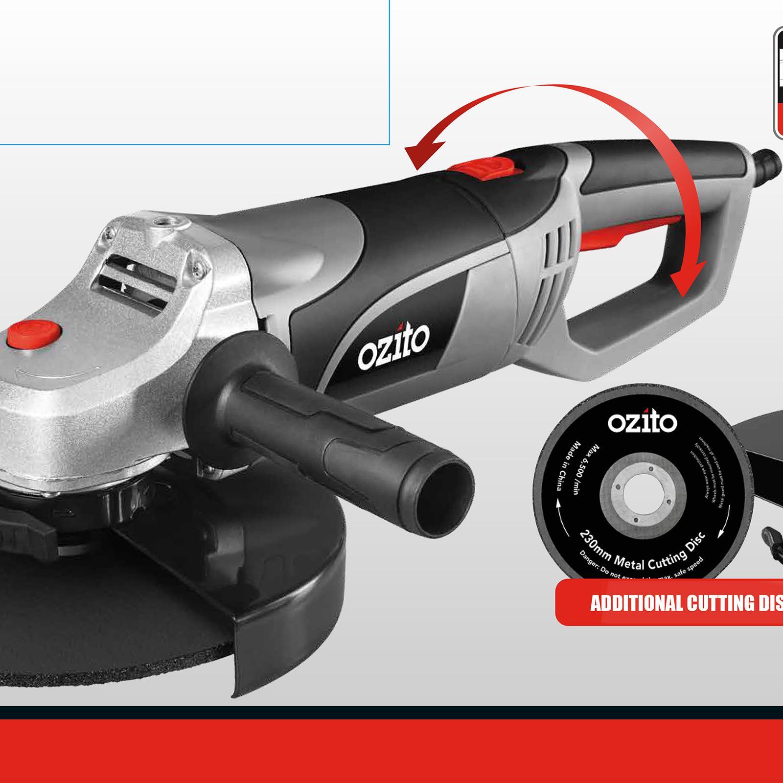 Ozito 230mm 2350W Angle Grinder Kit Bunnings New Zealand