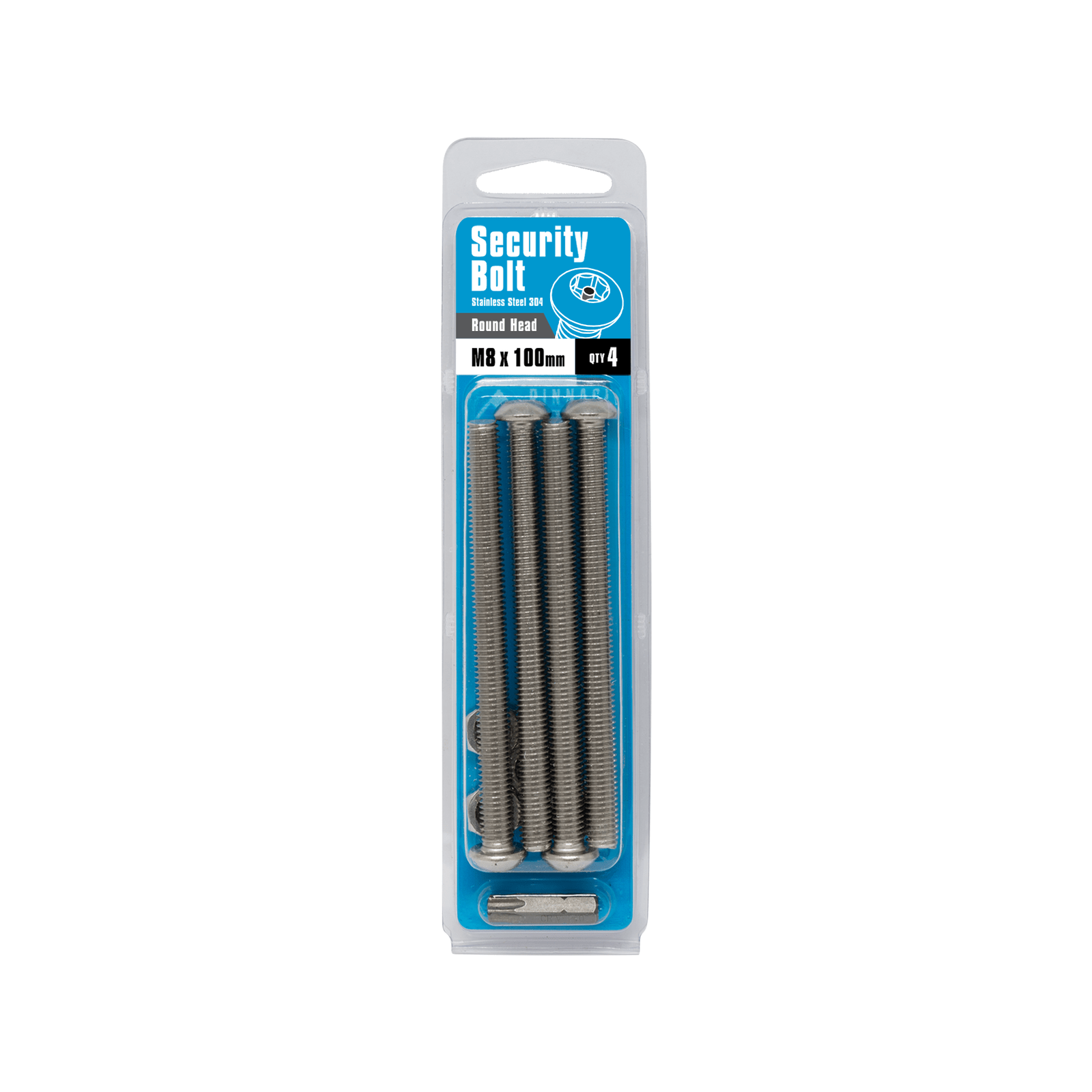 Pinnacle M8 x 100mm Stainless Steel Security Bolts 4 Pack Bunnings