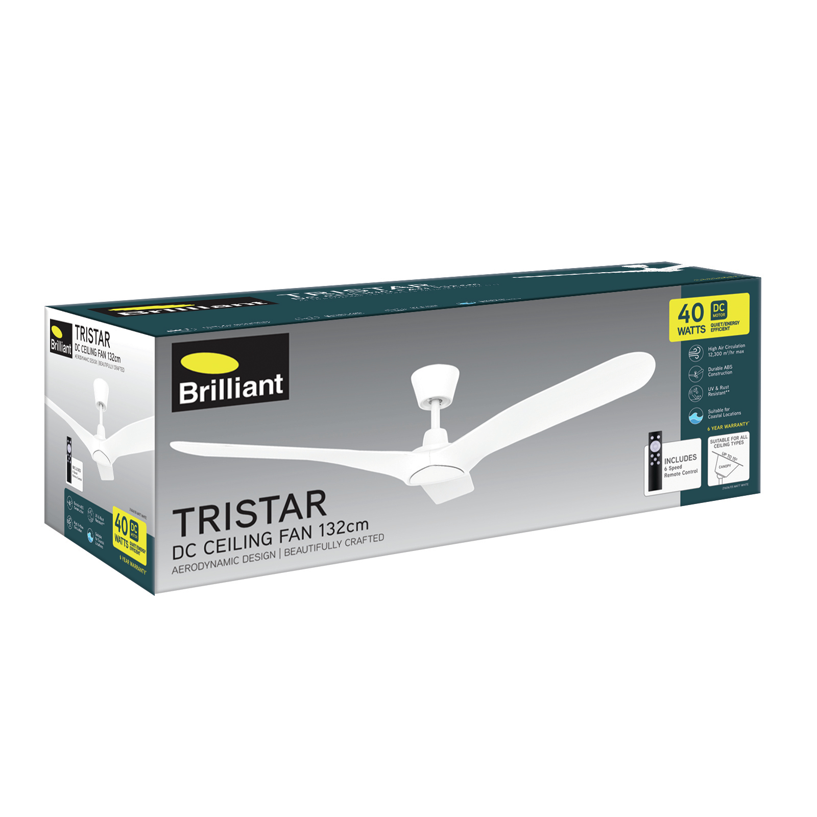 Brilliant 132cm White Tristar White Fan Ceiling Bunnings Australia