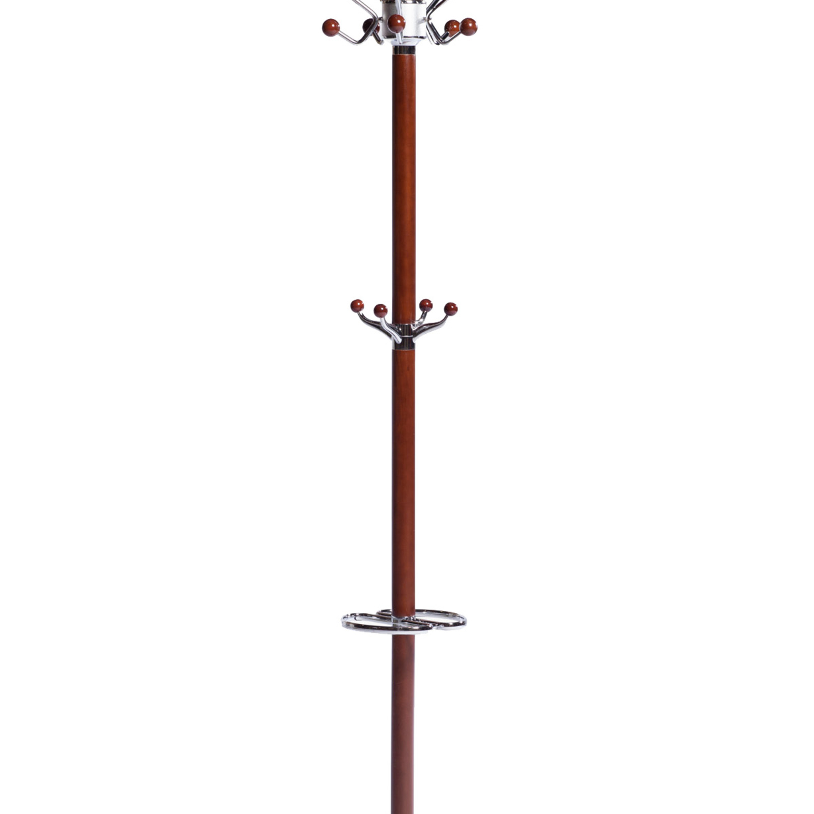 L3 Home Modern Walnut 14 Hook Polished Timber Coat Rack Stand