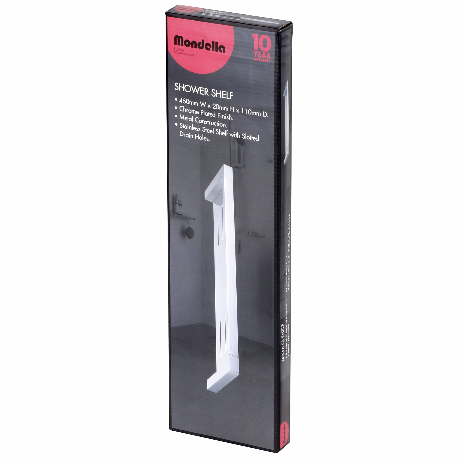 Mondella 445 x 110mm Chrome Rumba Shower Shelf Bunnings Australia