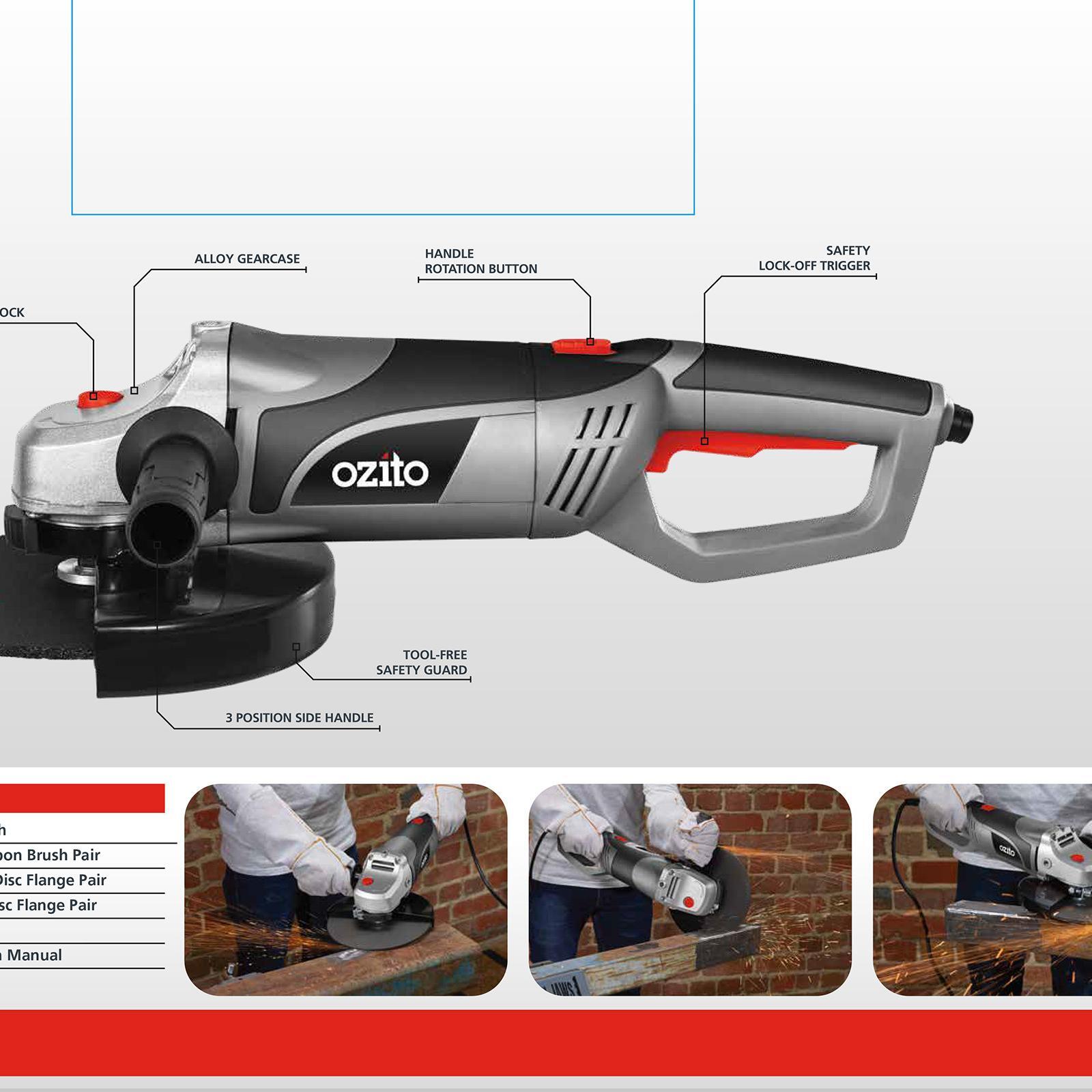 Ozito 230mm 2350W Angle Grinder Kit Bunnings New Zealand