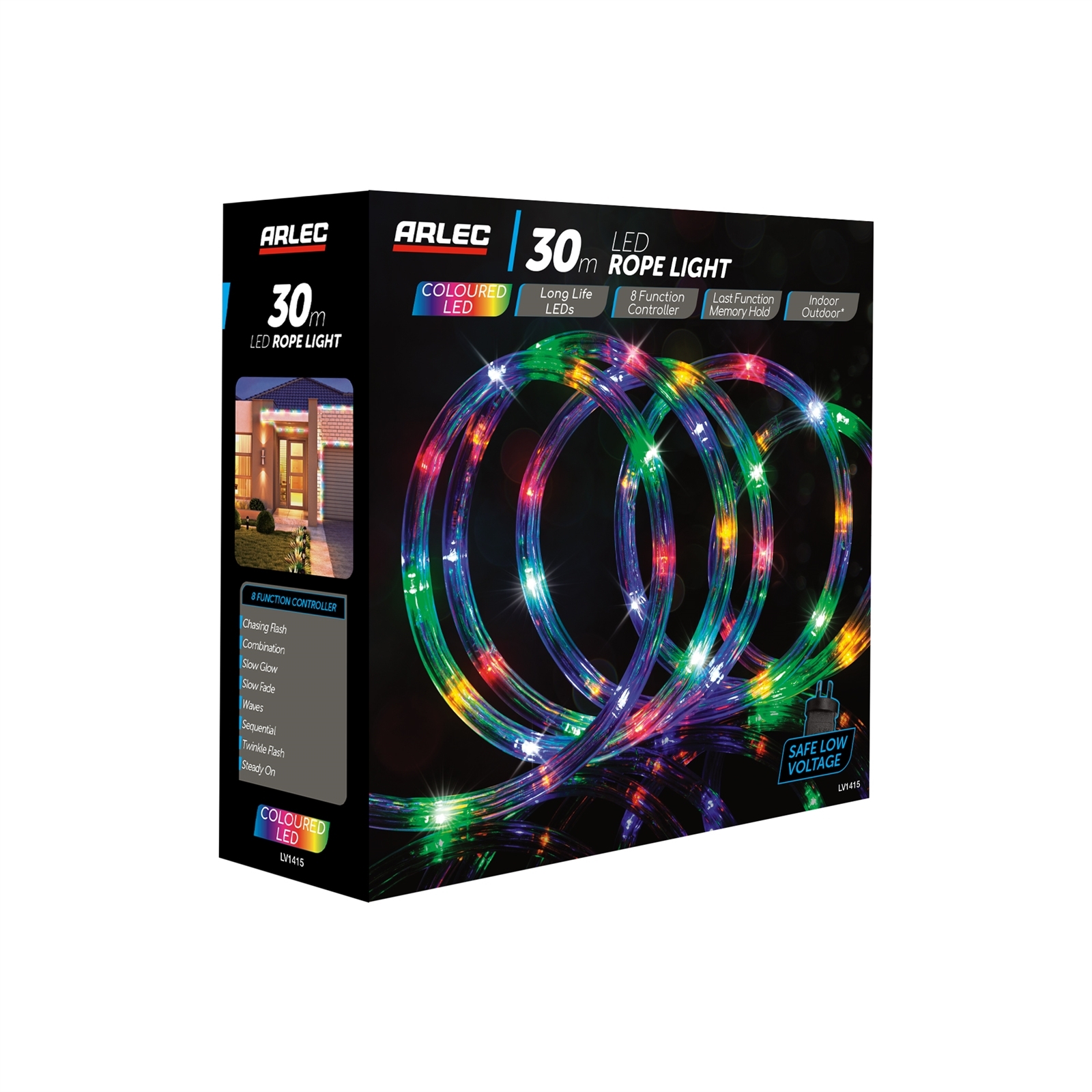 Arlec 30m Festive LED Light Rope Multicolour LED Bunnings Australia