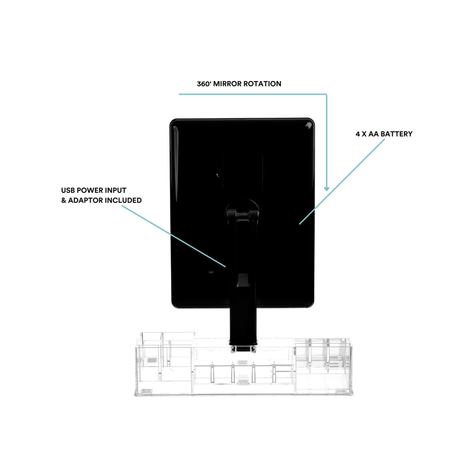 Homedics Radiance 30cm LED Illuminated Beauty Mirror w/ Makeup