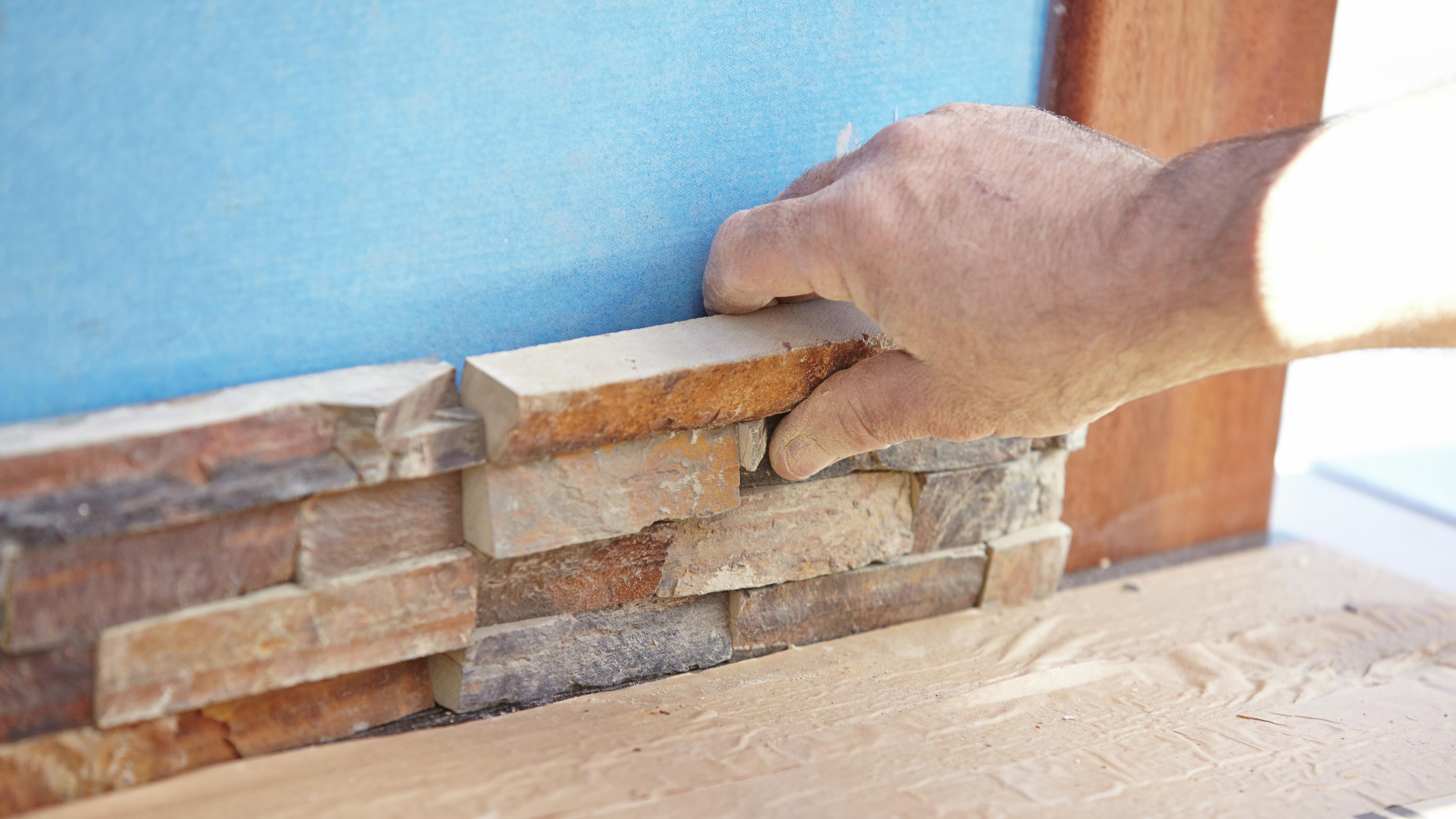 How To Lay a Stacked Stone Feature Wall Bunnings Australia