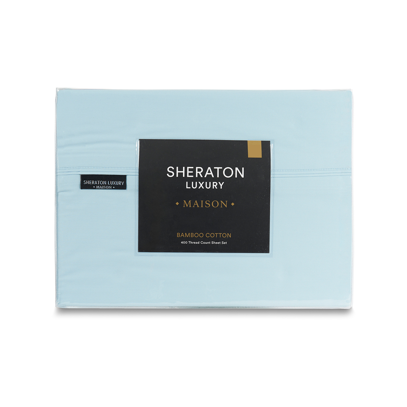 Sheraton Luxury Maison 400TC Bamboo/Cotton Sheet Set Queen Bed Sky