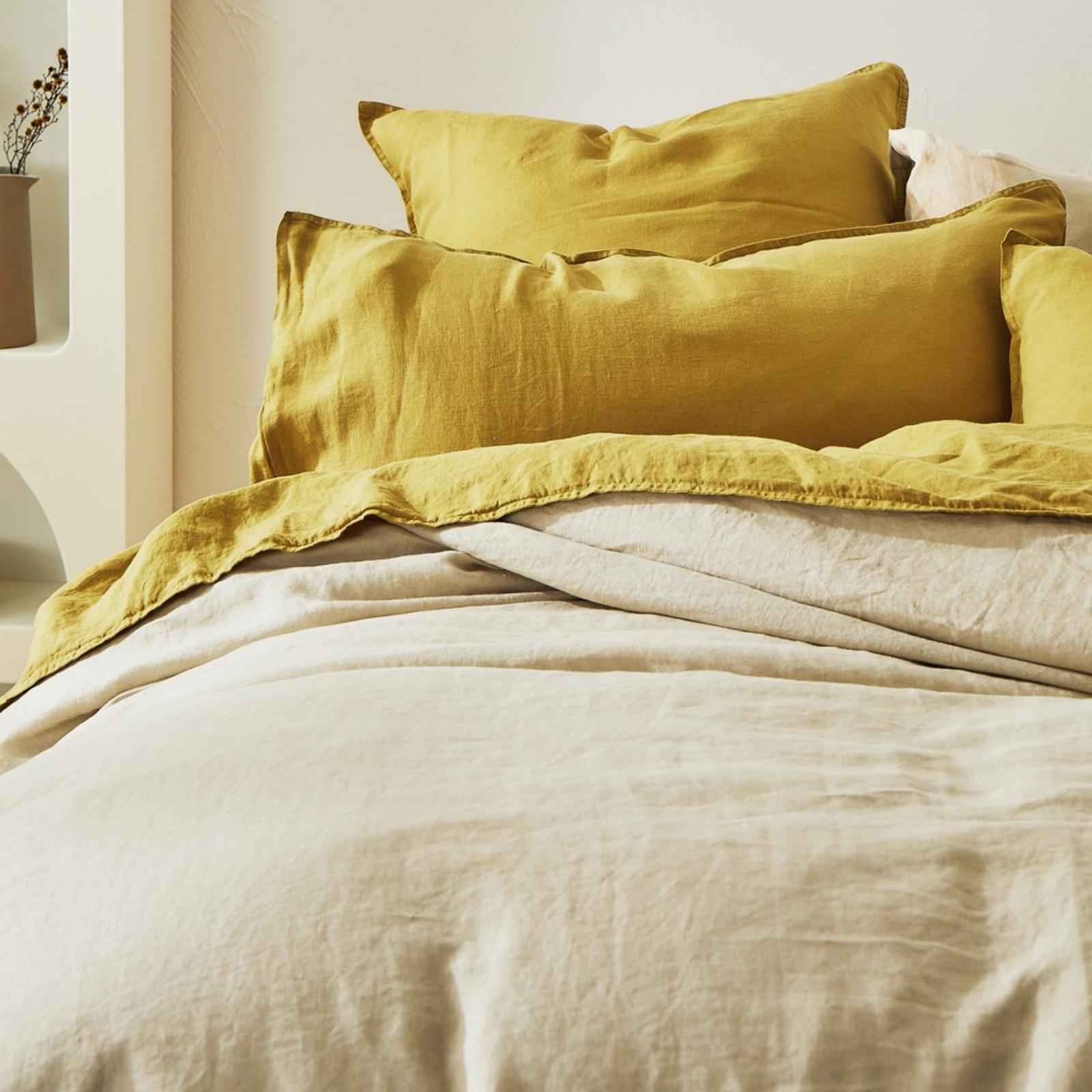 MyHouse Linen Quilt Cover King Natural Bunnings Australia