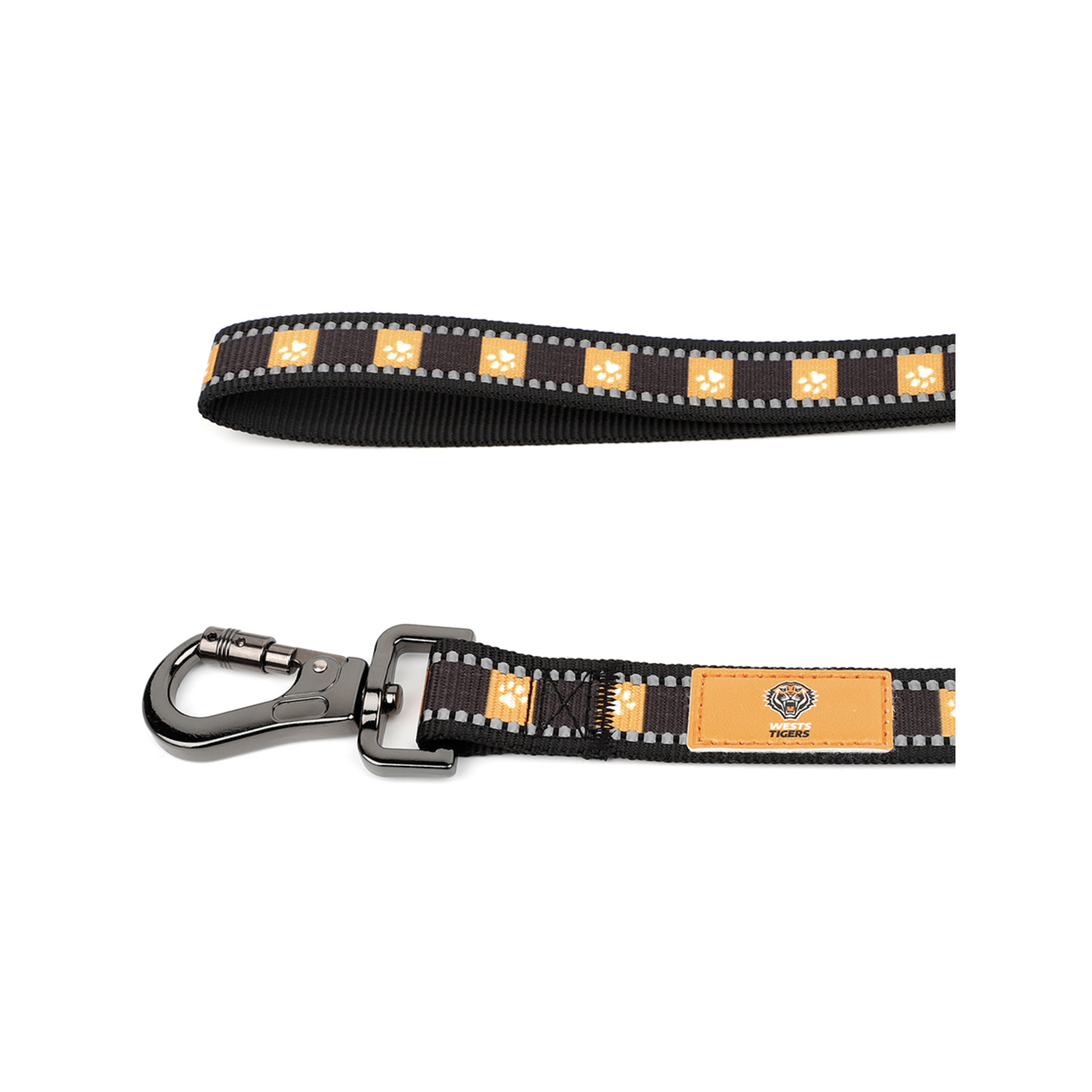 NRL Wests Tigers Reflective Pet/Dog Walking Lead 120cm Leash Bunnings