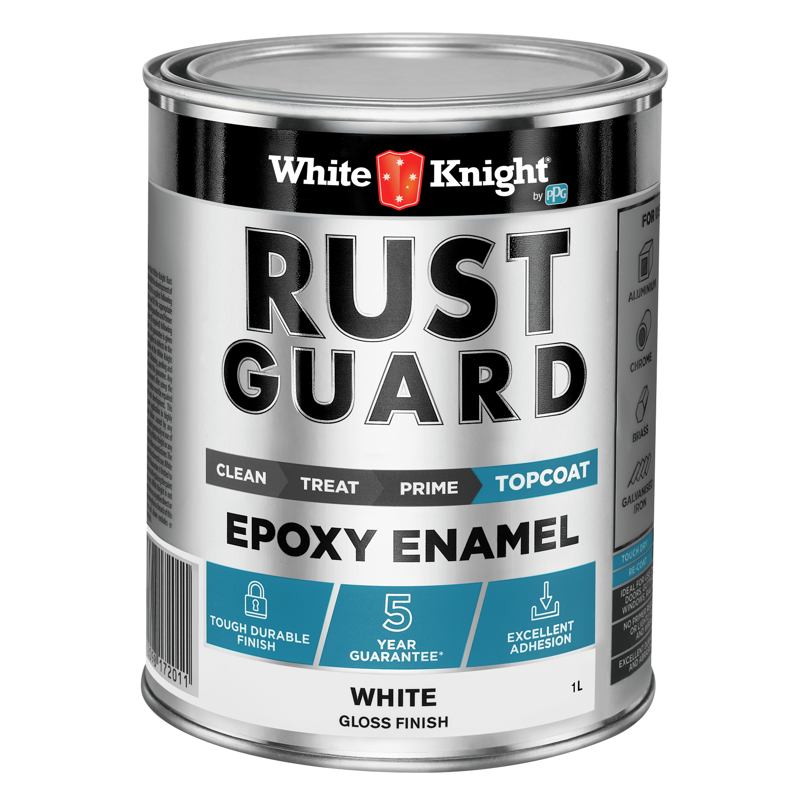 White Knight Rust Guard 1L White Gloss Epoxy Enamel Paint Bunnings