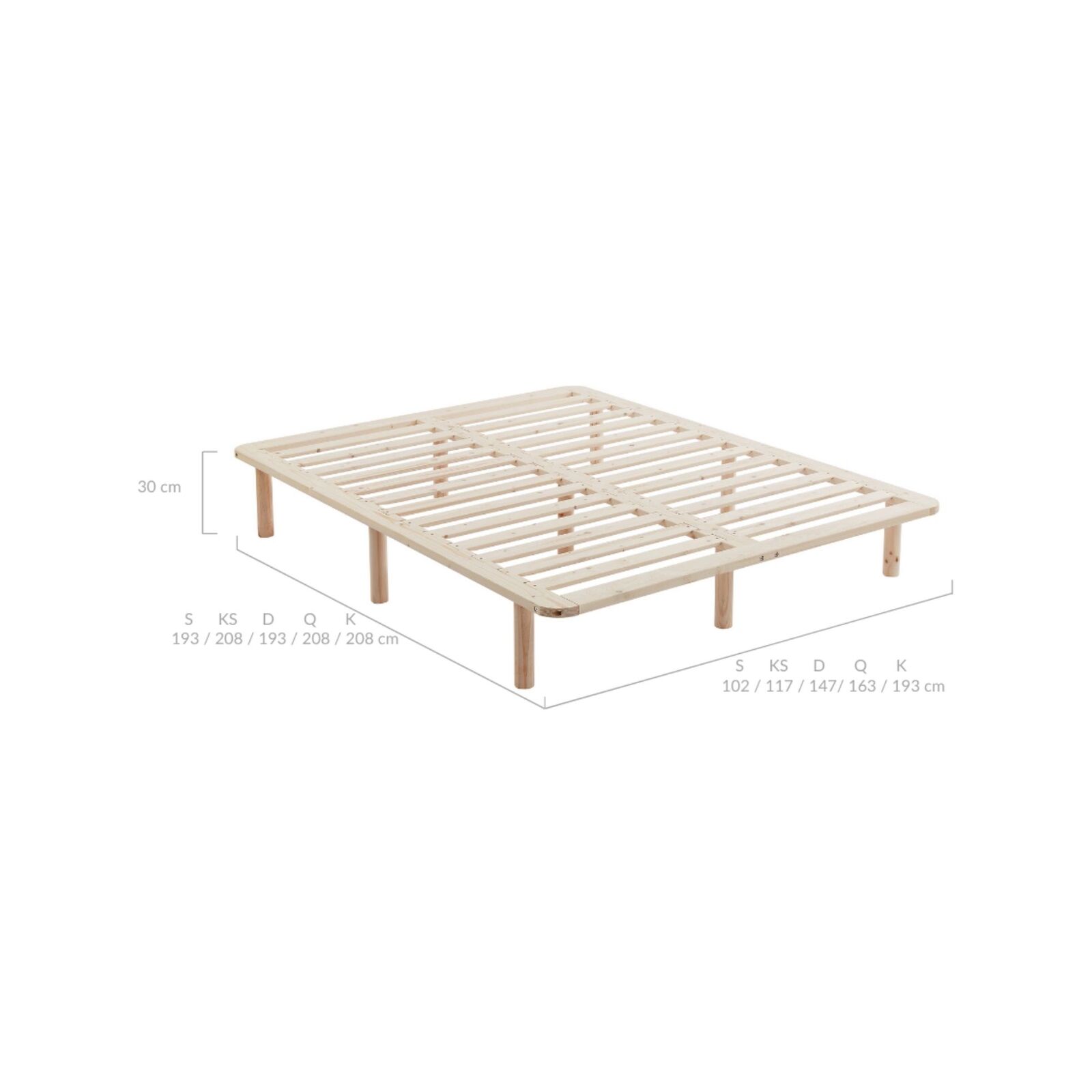 Platform Bed Base Frame Wooden Natural Queen Pinewood Bunnings Australia