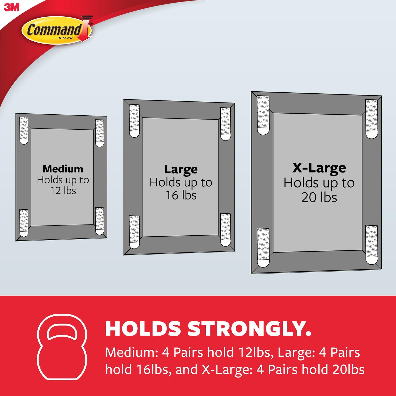 Command 9kg Extra Large Black Picture Hanging Strips 8 Pack