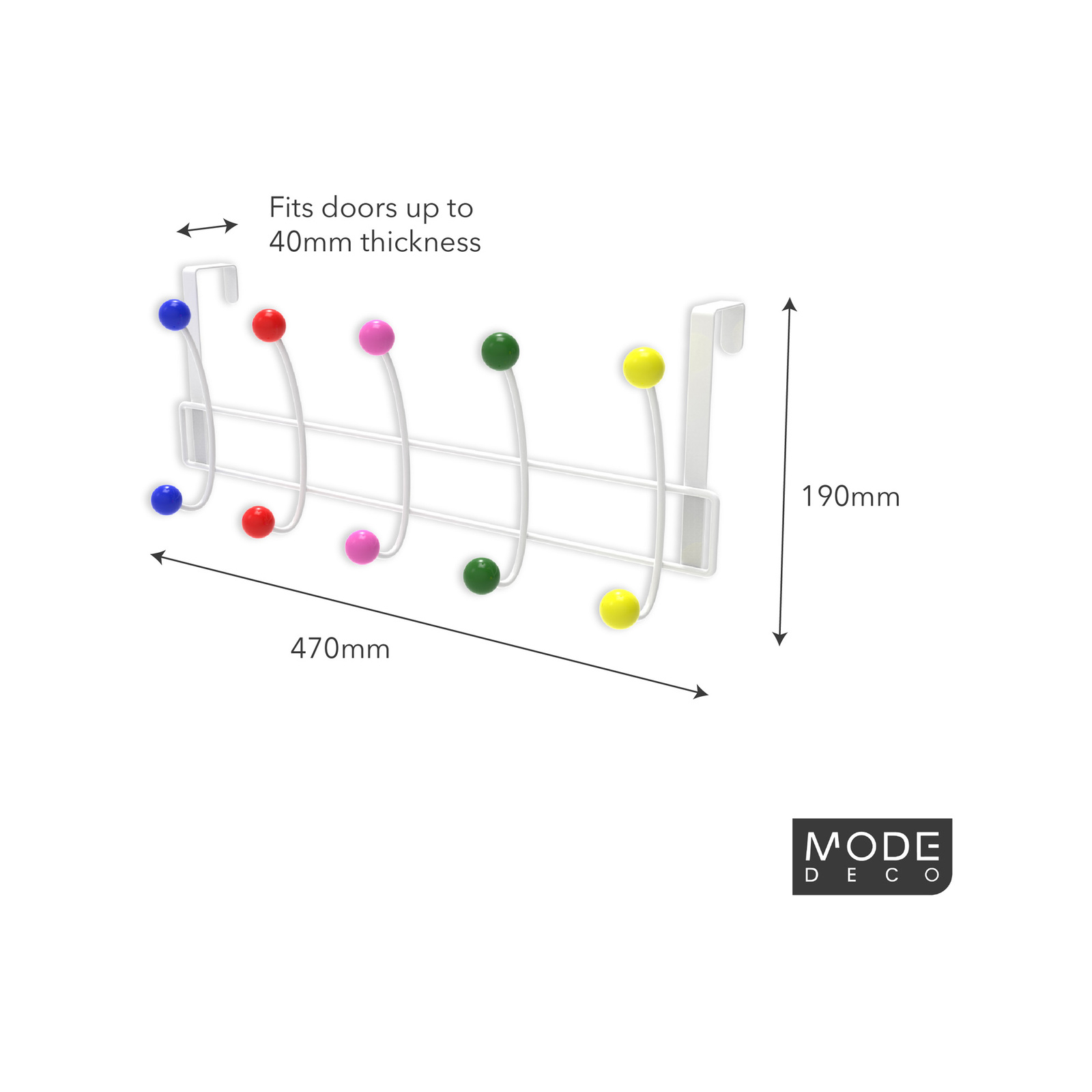MODE 5 Multicoloured Ball Hooks Over Door Hanger Bunnings Australia