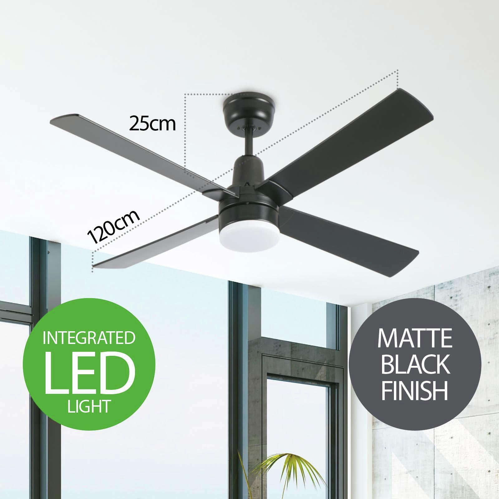 Arlec 120cm Black 4 Blade Ceiling Fan With Remote Bunnings Australia