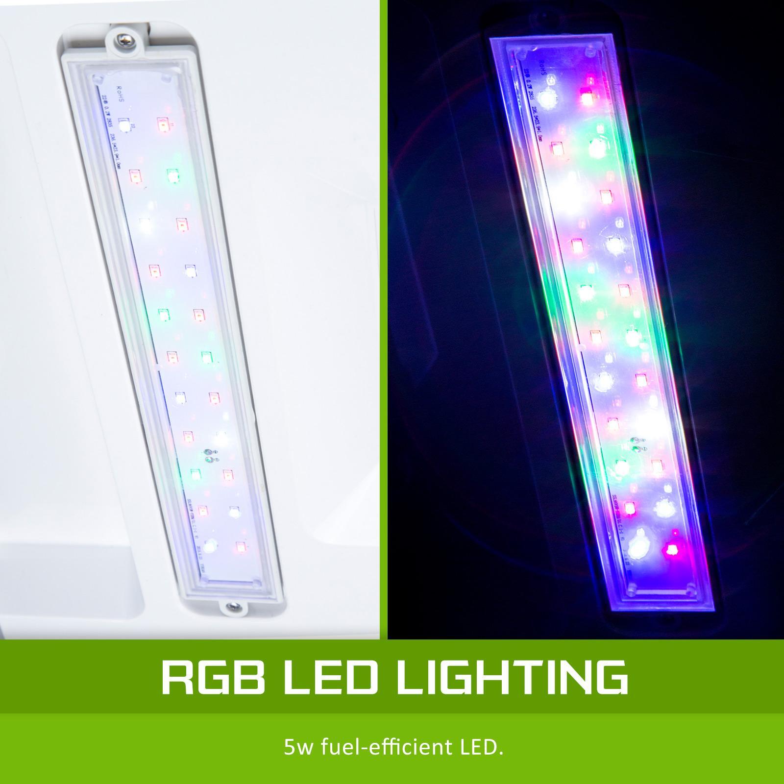 Aquarium Curved Glass RGB LED Fish Tank Set Filter Pump 30L Bunnings