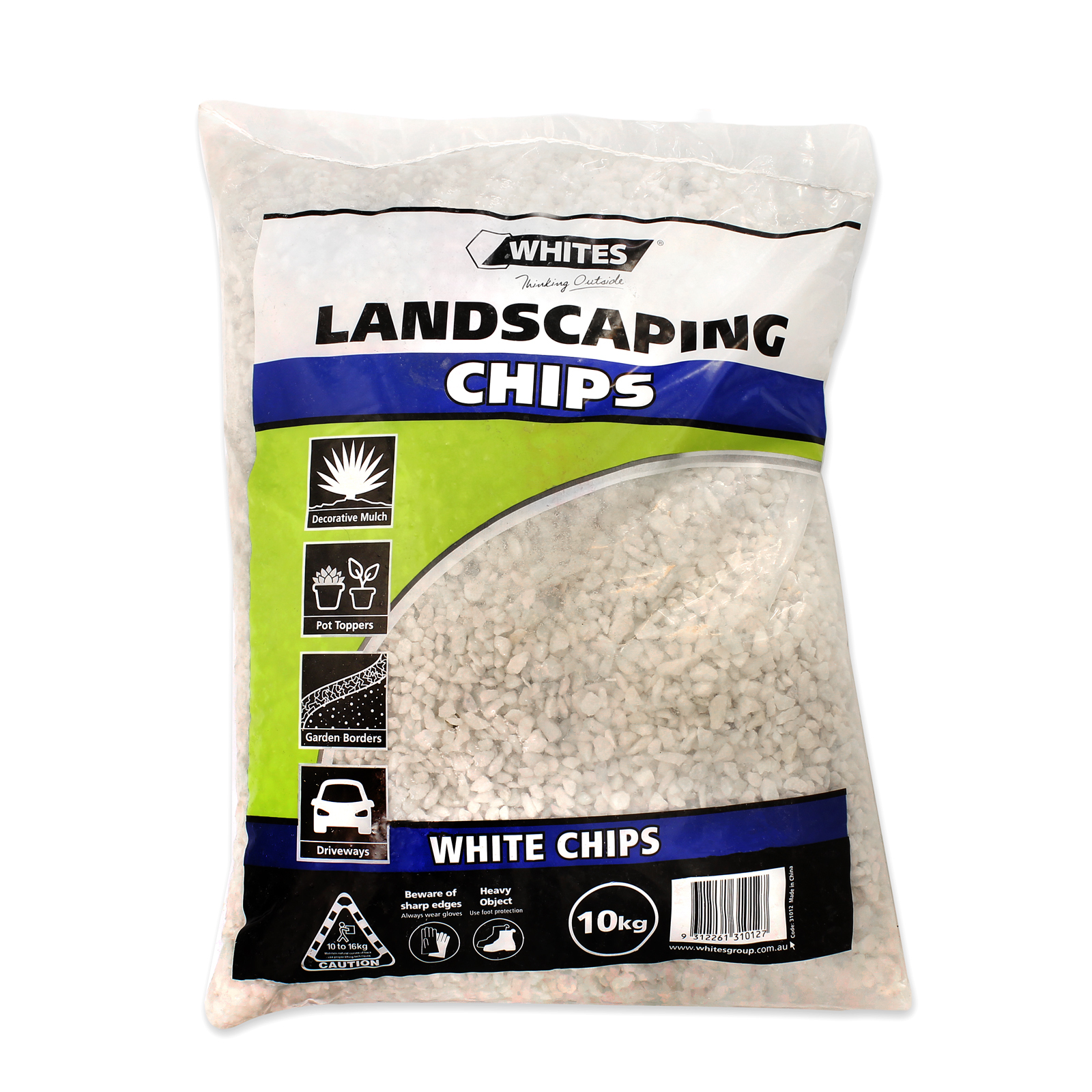Whites 26mm 10kg White Decorative Pebble Chips Bunnings Australia