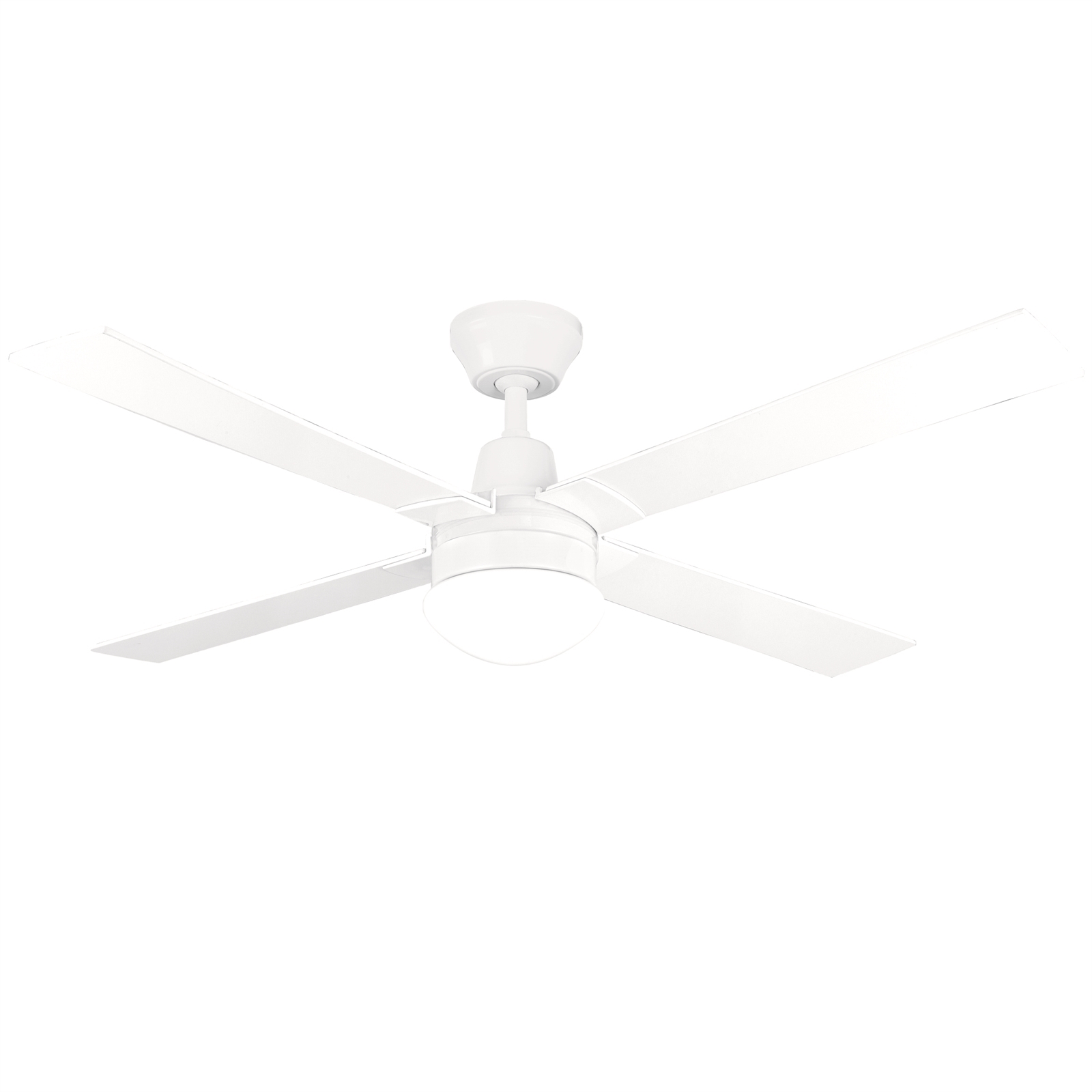Arlec 120cm White 4 Blade Classic AC Ceiling Fan With Light And LCD