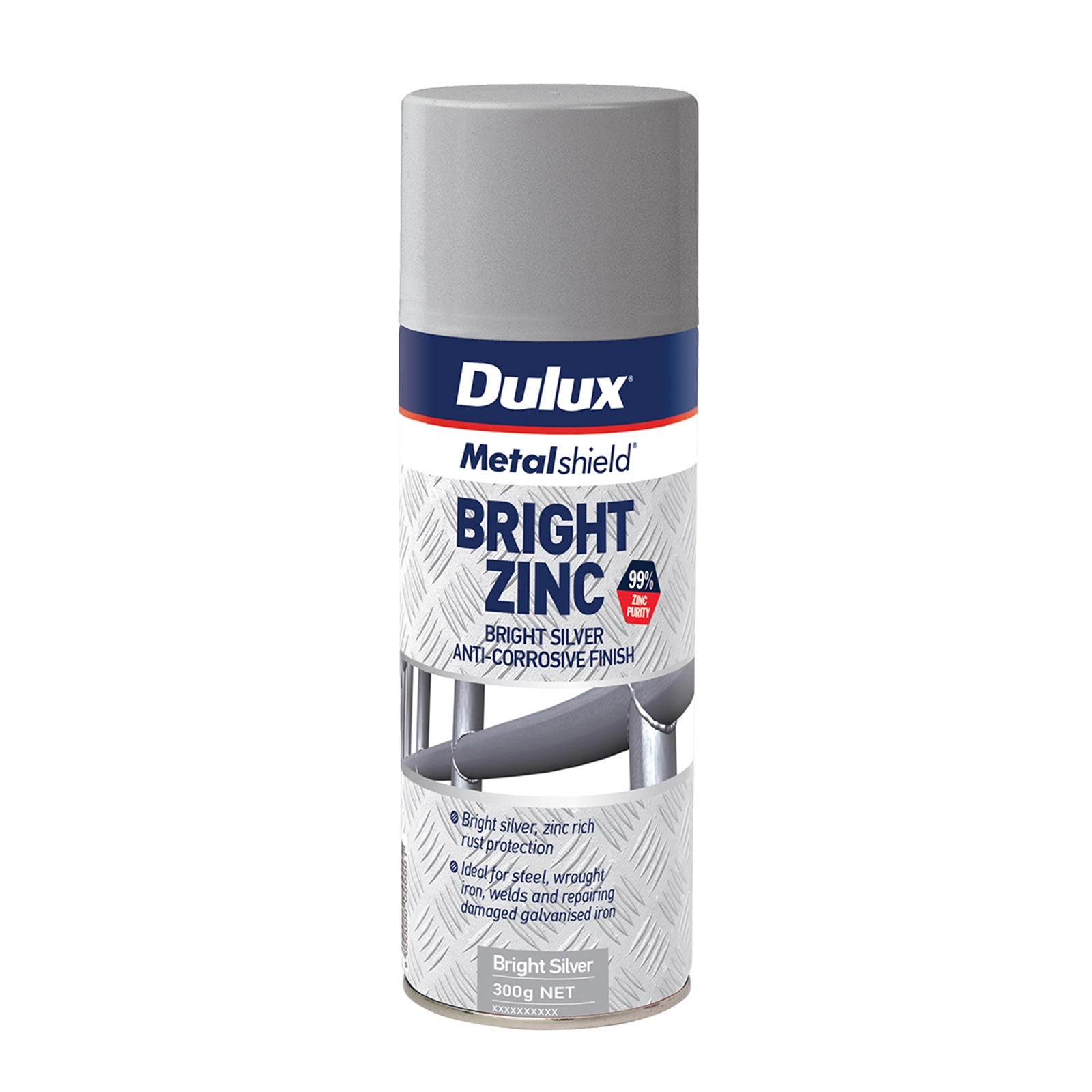 Dulux 300g Metalshield Bright Zinc AntiCorrosive Finish Silver