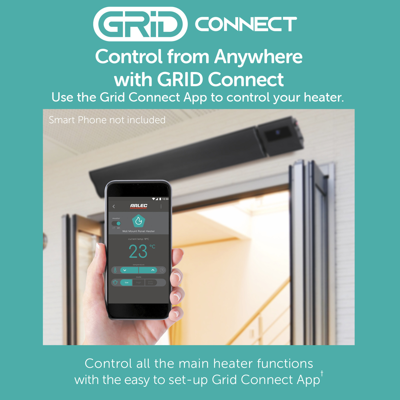 Arlec 1850W Smart Grid Connect Alfresco Strip Heater Bunnings Australia