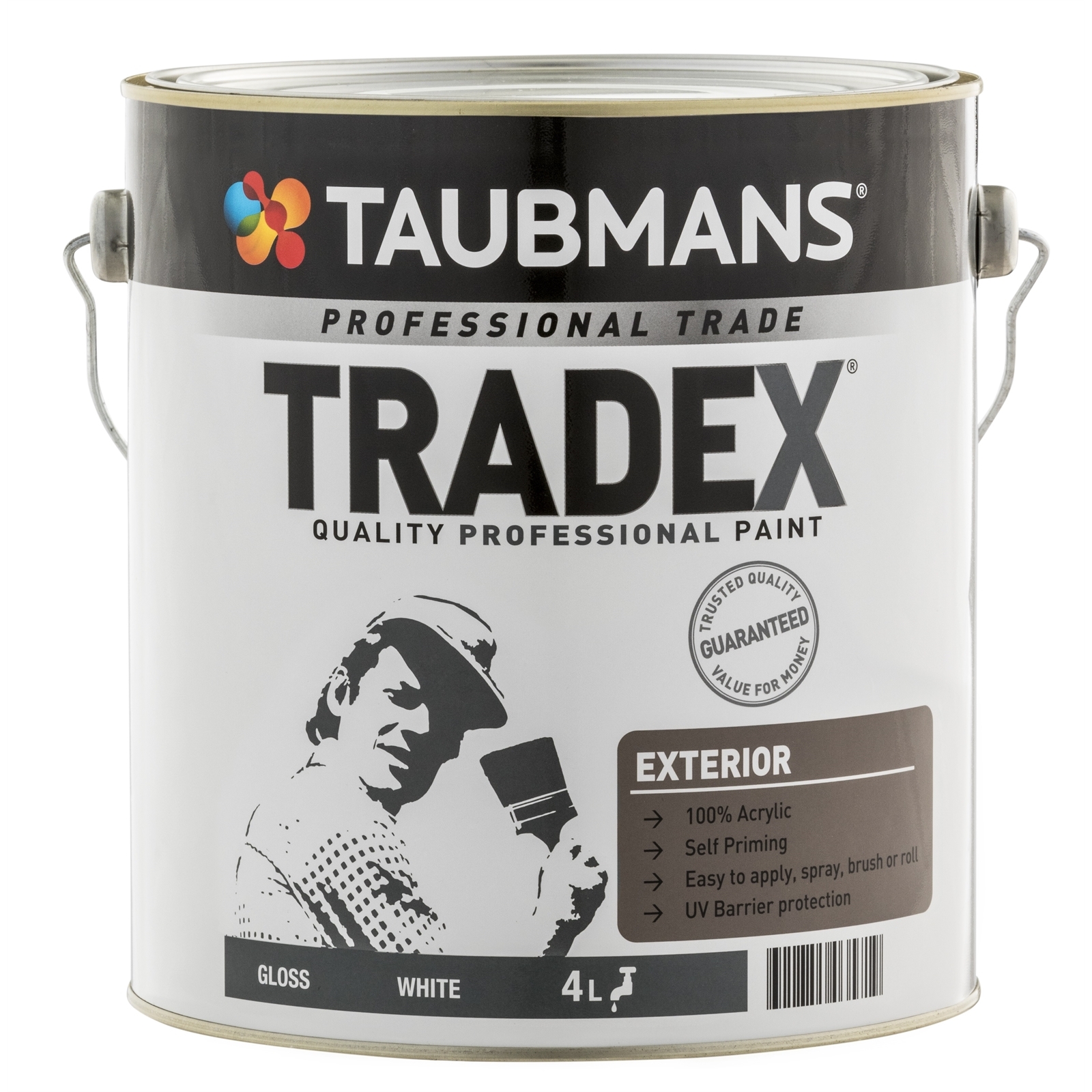 Taubmans Tradex White Gloss Exterior Paint 4L Bunnings