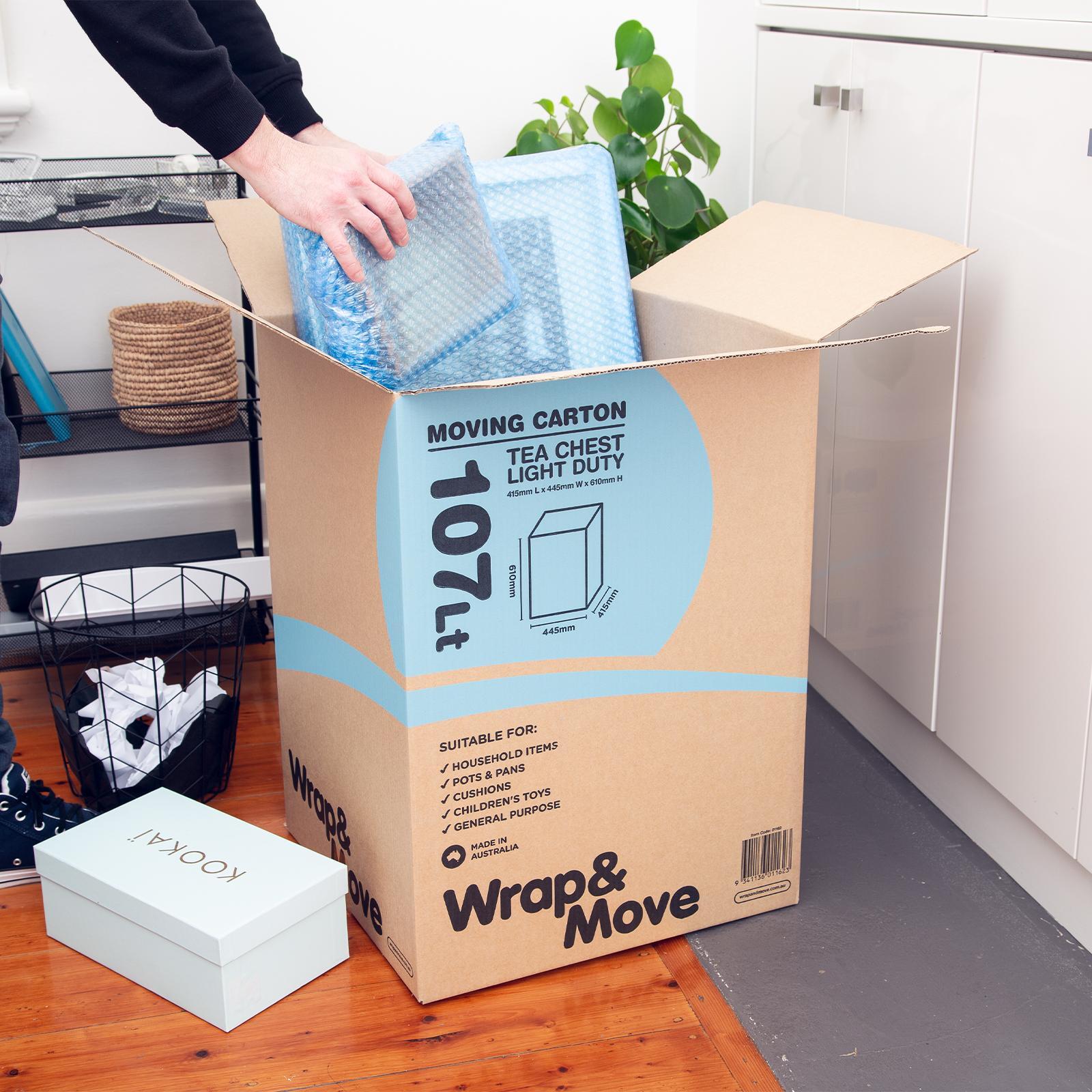Wrap & Move 445 x 610 x 415mm 107L Light Duty Tea Chest Moving Carton
