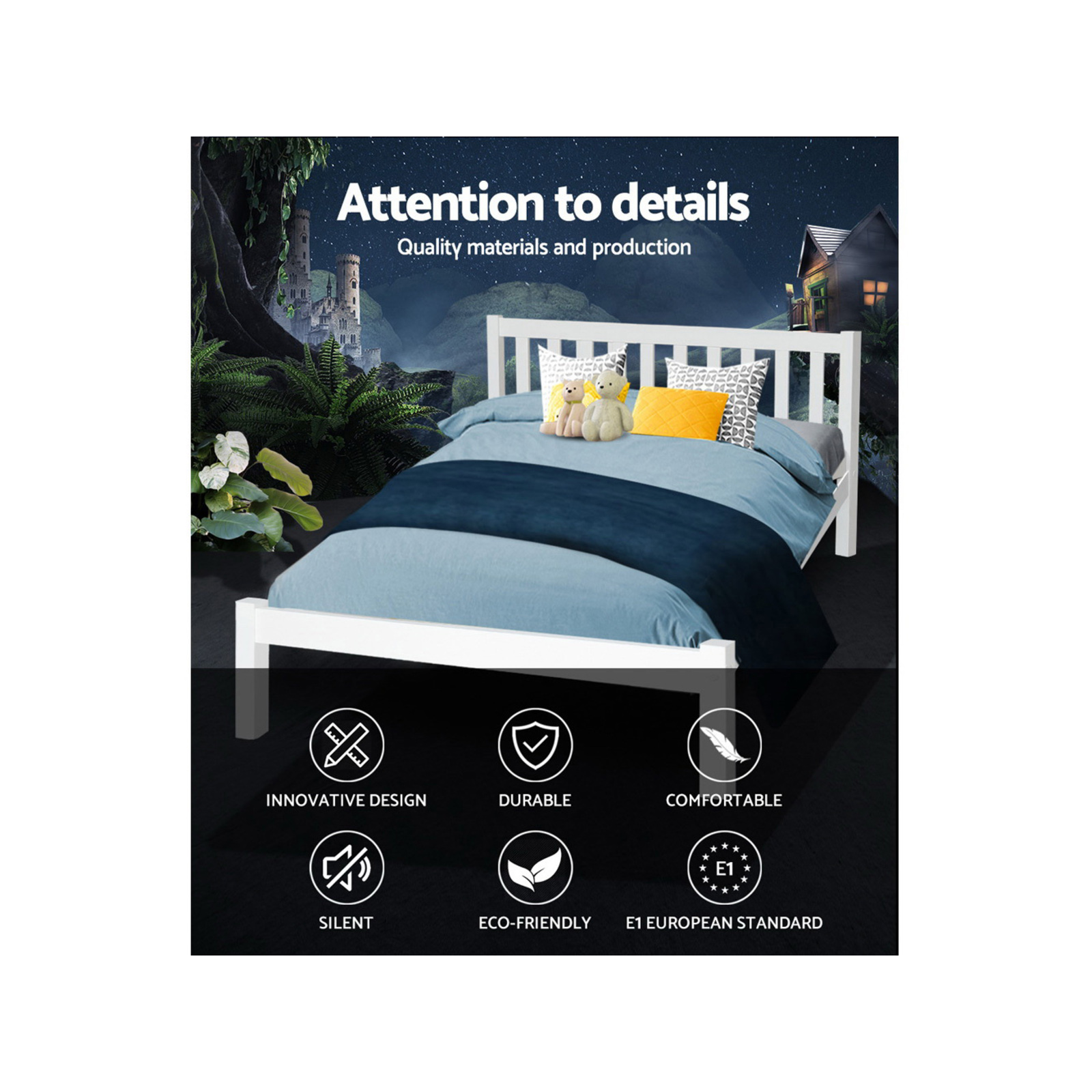 Artiss Bed Frame Wooden Pine Timber Base SOFIE Queen Bunnings Australia