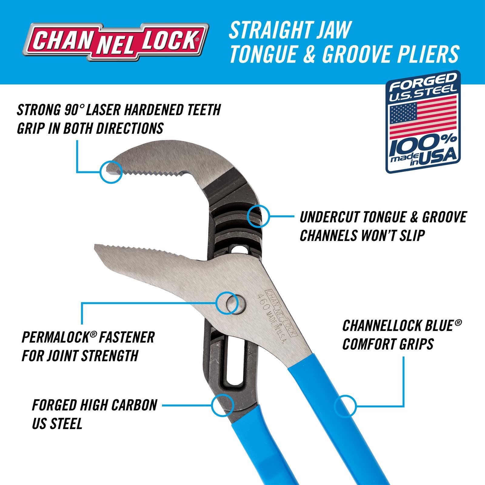 Channellock 406mm Tongue And Groove Straight Jaw Pliers Bunnings