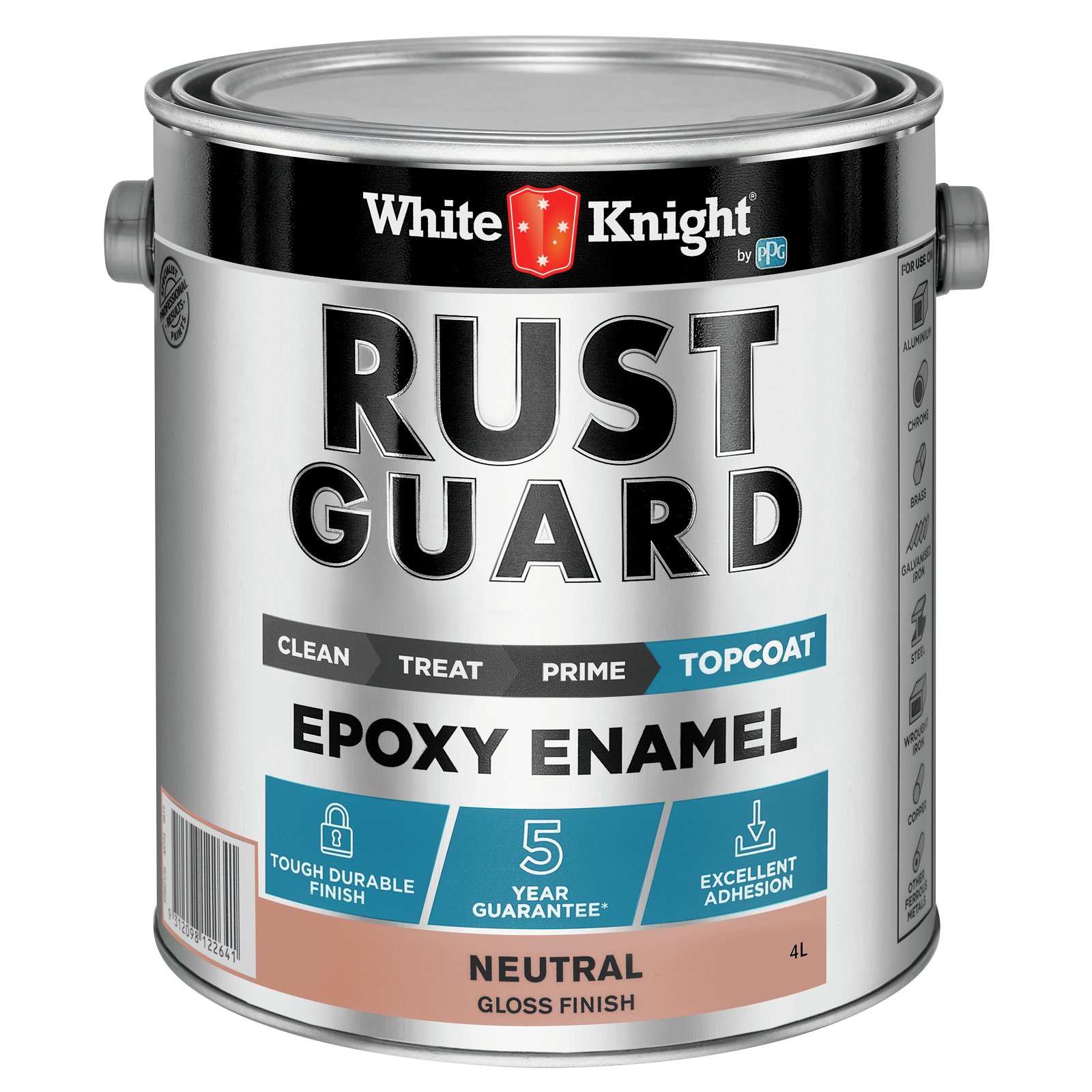 White Knight Rust Guard Gloss Neutral Epoxy Enamel Paint 4L