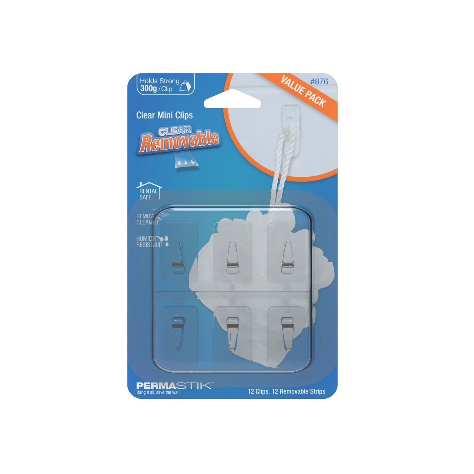 Permastik Clear Humidity Resistant Mini Clips 12 Pack Bunnings