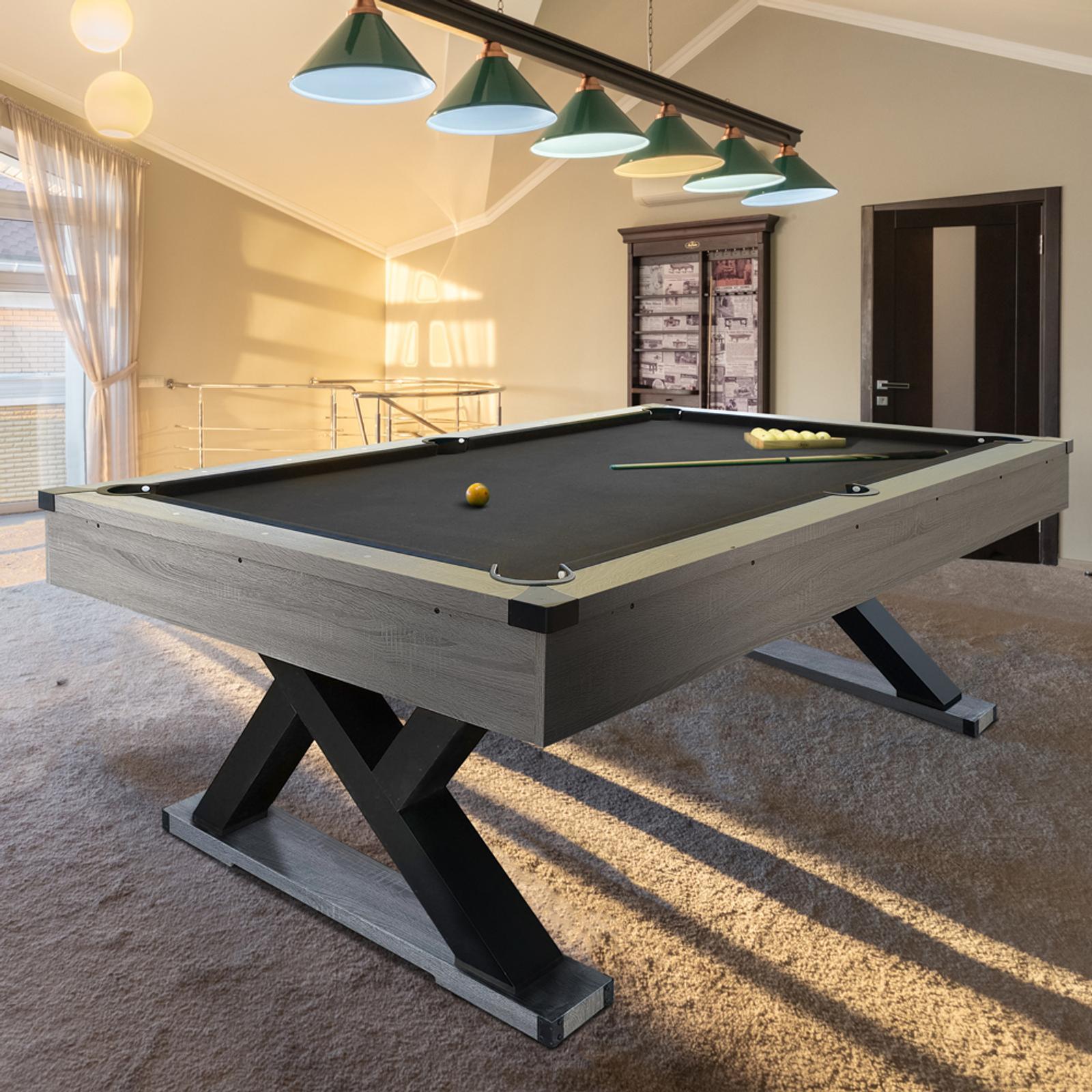 KINGKONG 8FT MDF Pool Table Black with Free Accessories Pack Bunnings