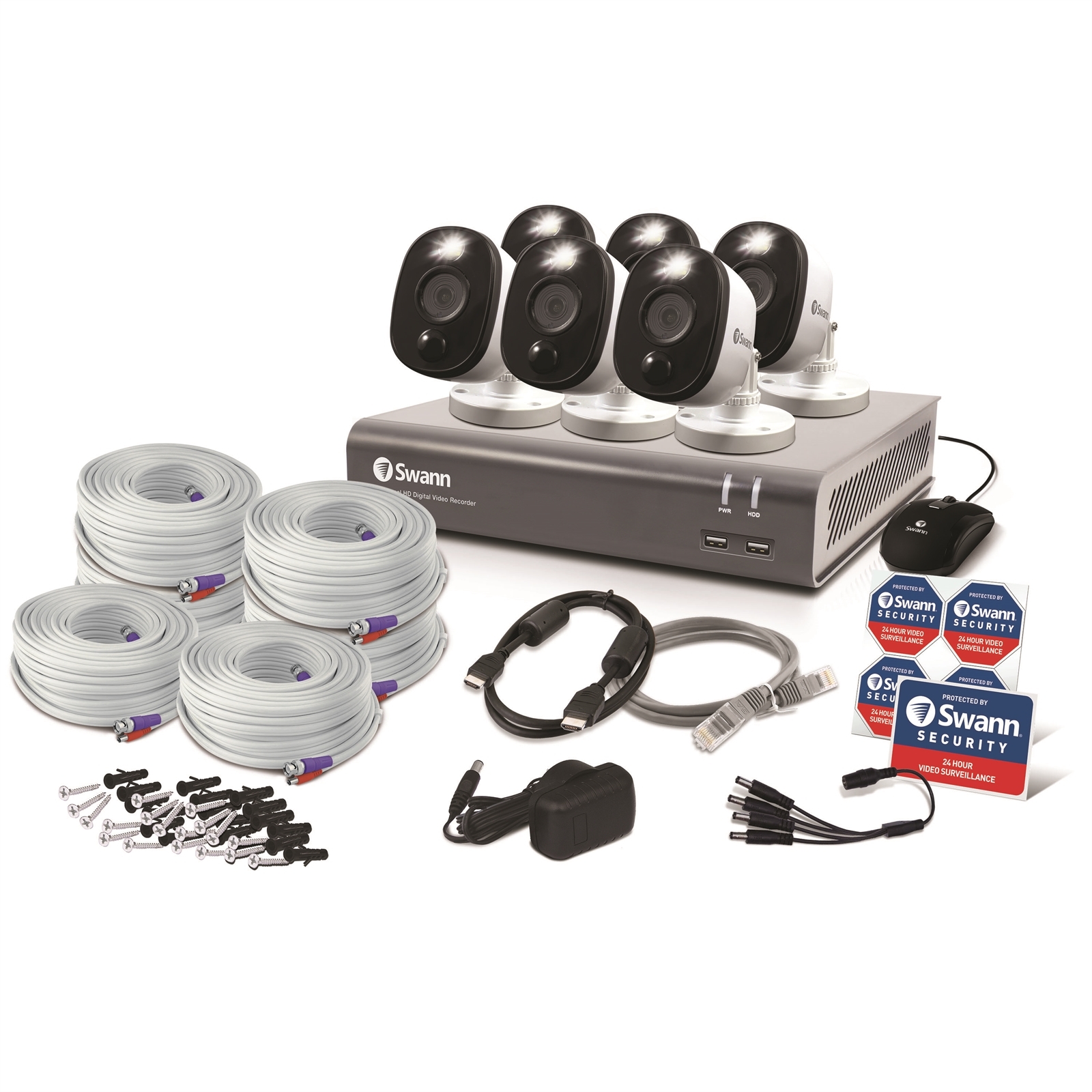 Swann DVR CCTV System With 1TB HDD And 6 x 1080p Security Cameras Bunnings New Zealand