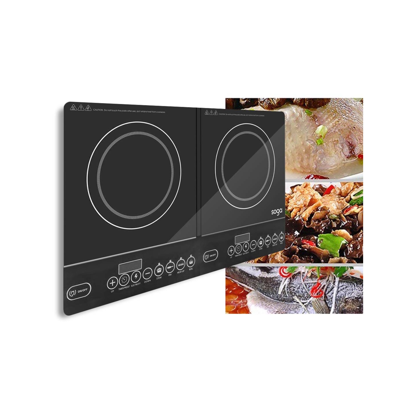 SOGA Portable Induction LED Electric Double Cooktop Bunnings Australia
