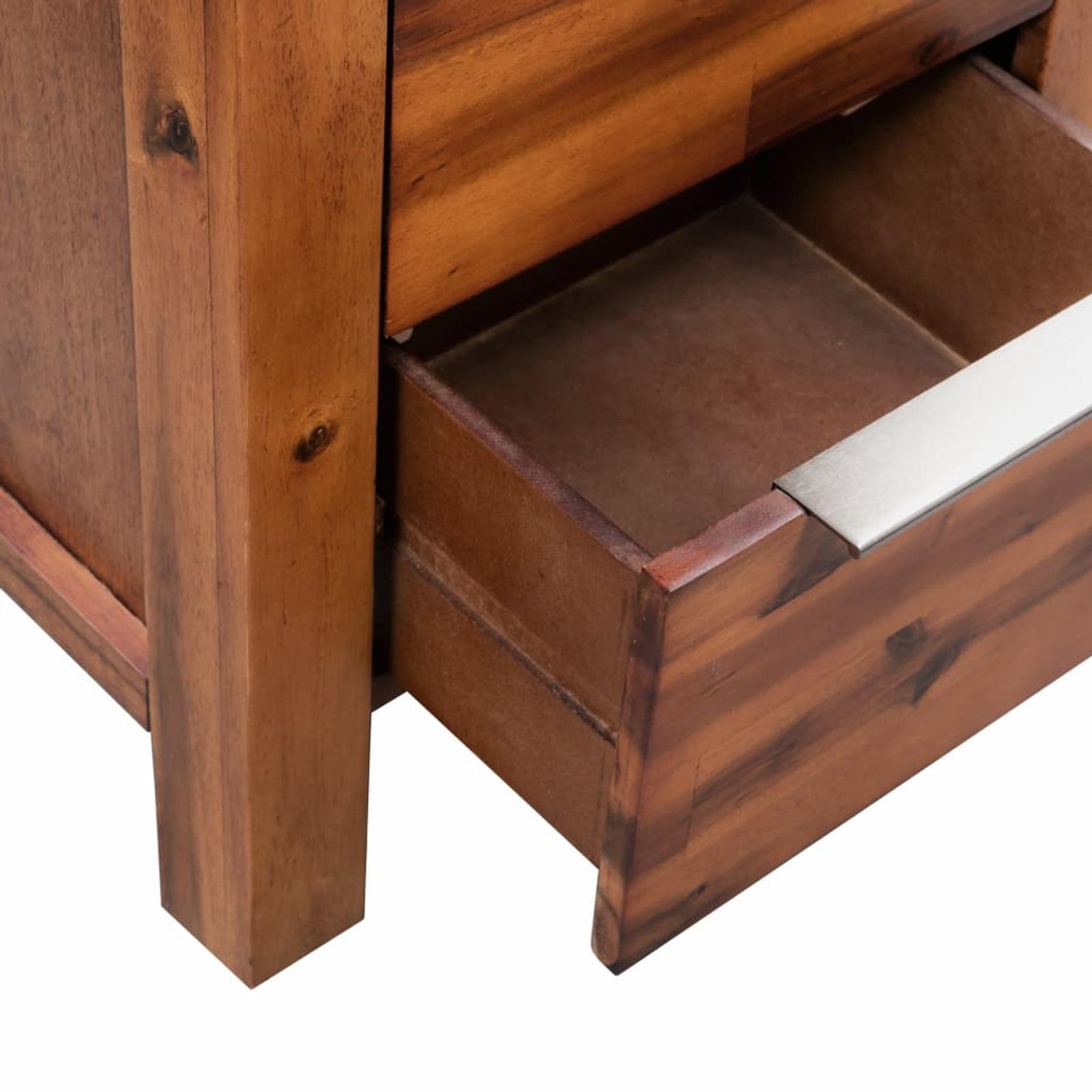 vidaXL 45 x 32 x 115cm Solid Acacia Wood Chest of Drawers Bunnings
