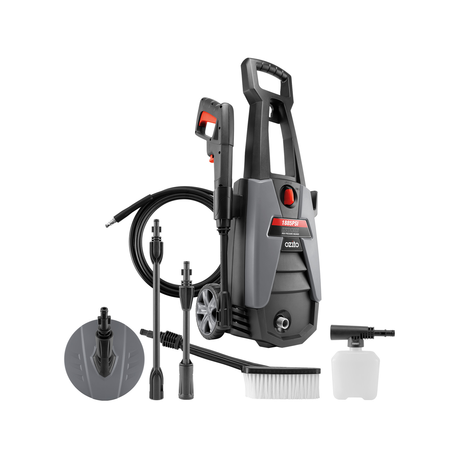 Ozito 1500W 1885psi High Pressure Washer Kit HPW1885K Bunnings Australia