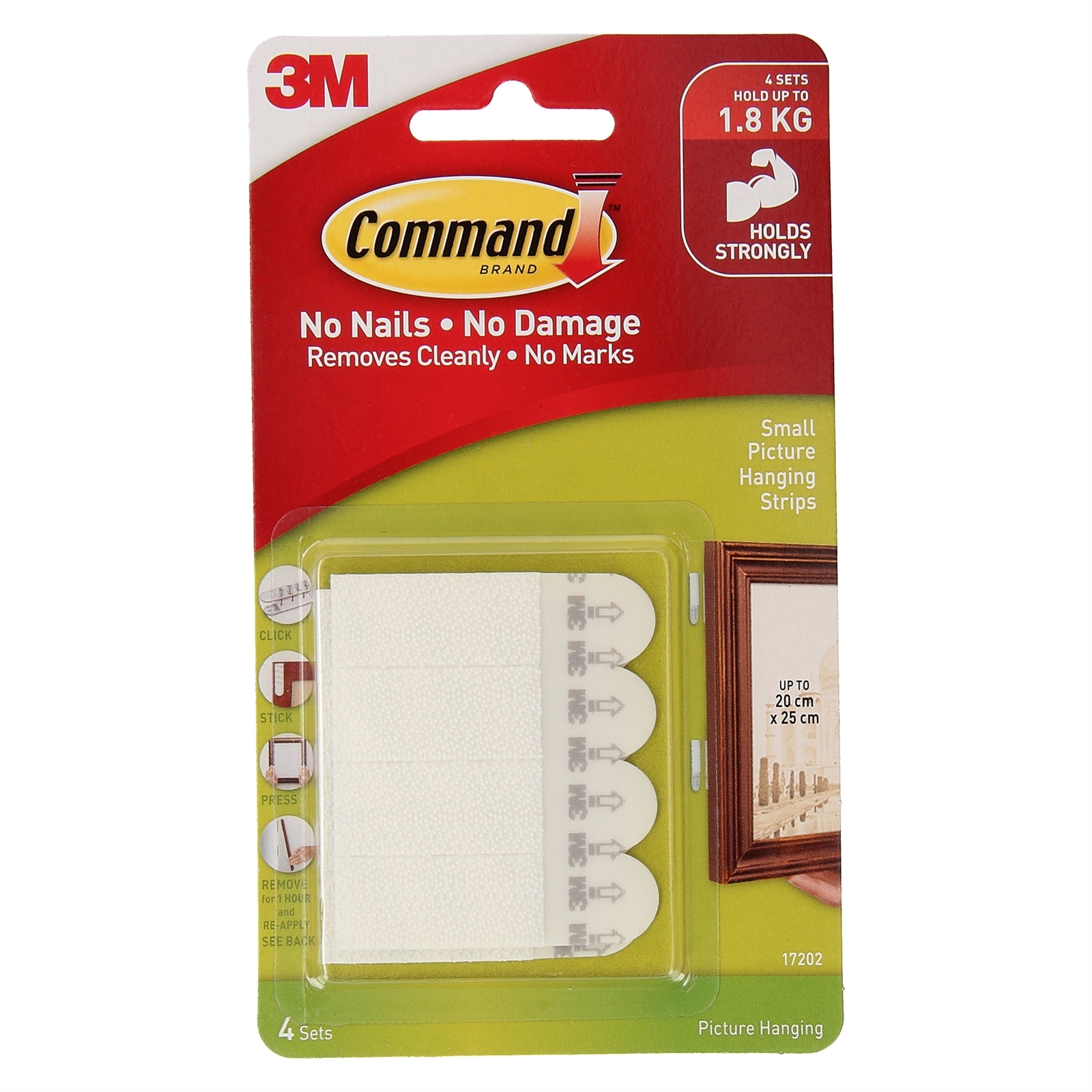 Command Small White Adhesive Picture Hanging Strips 4 Pack Bunnings