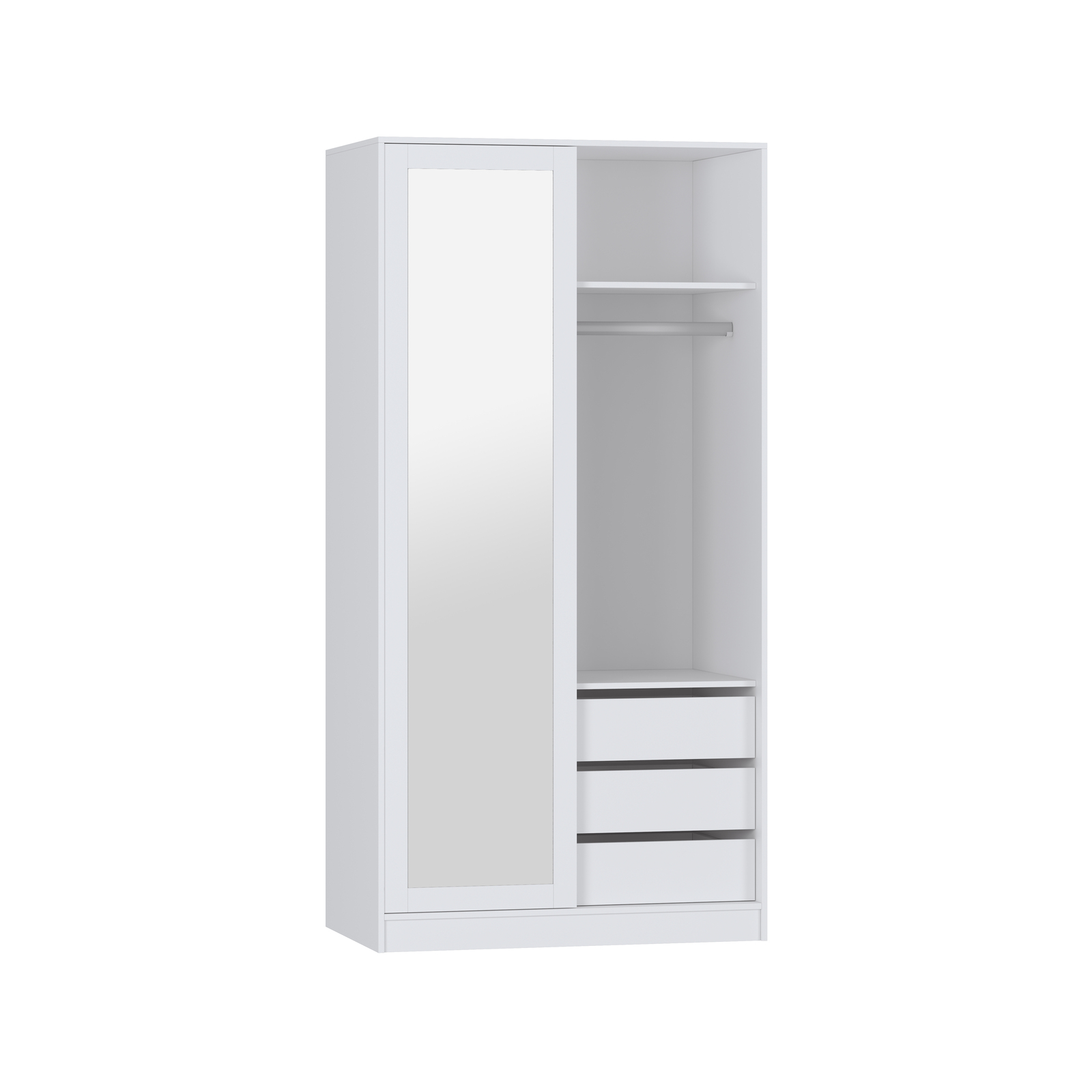 Montgomery 2000 x 1000 x 600mm White 2 Door Sliding Mirror Wardrobe