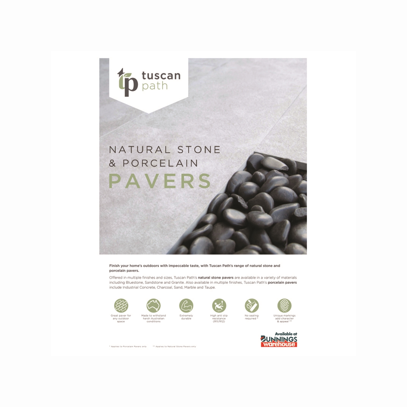 Tuscan Path 600 x 600 x 20mm Sand Porcelain Paver Bunnings Australia