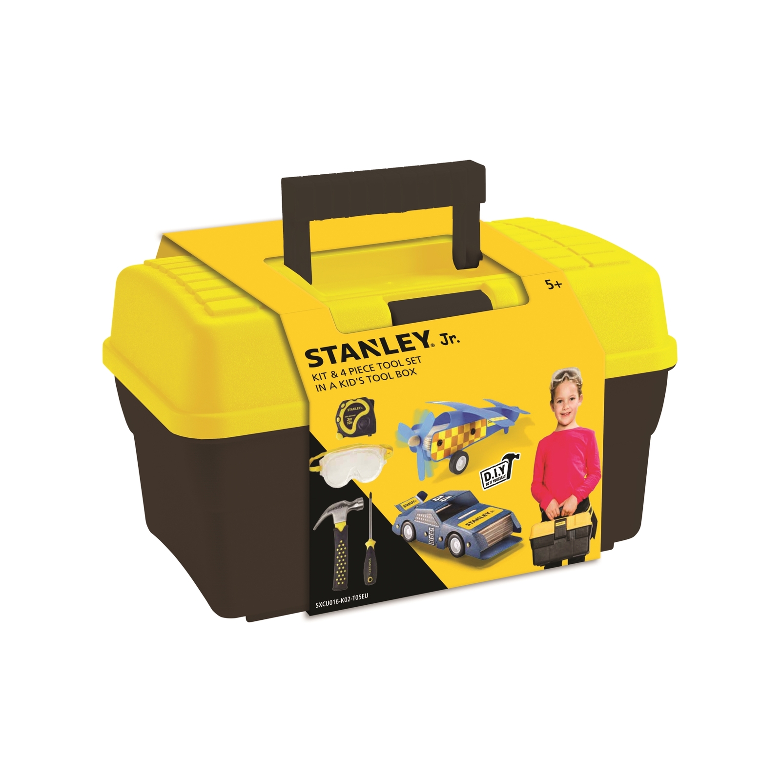 Stanley Jr 29cm Toolbox 4 Piece Tool Set & 2 Construction Kits