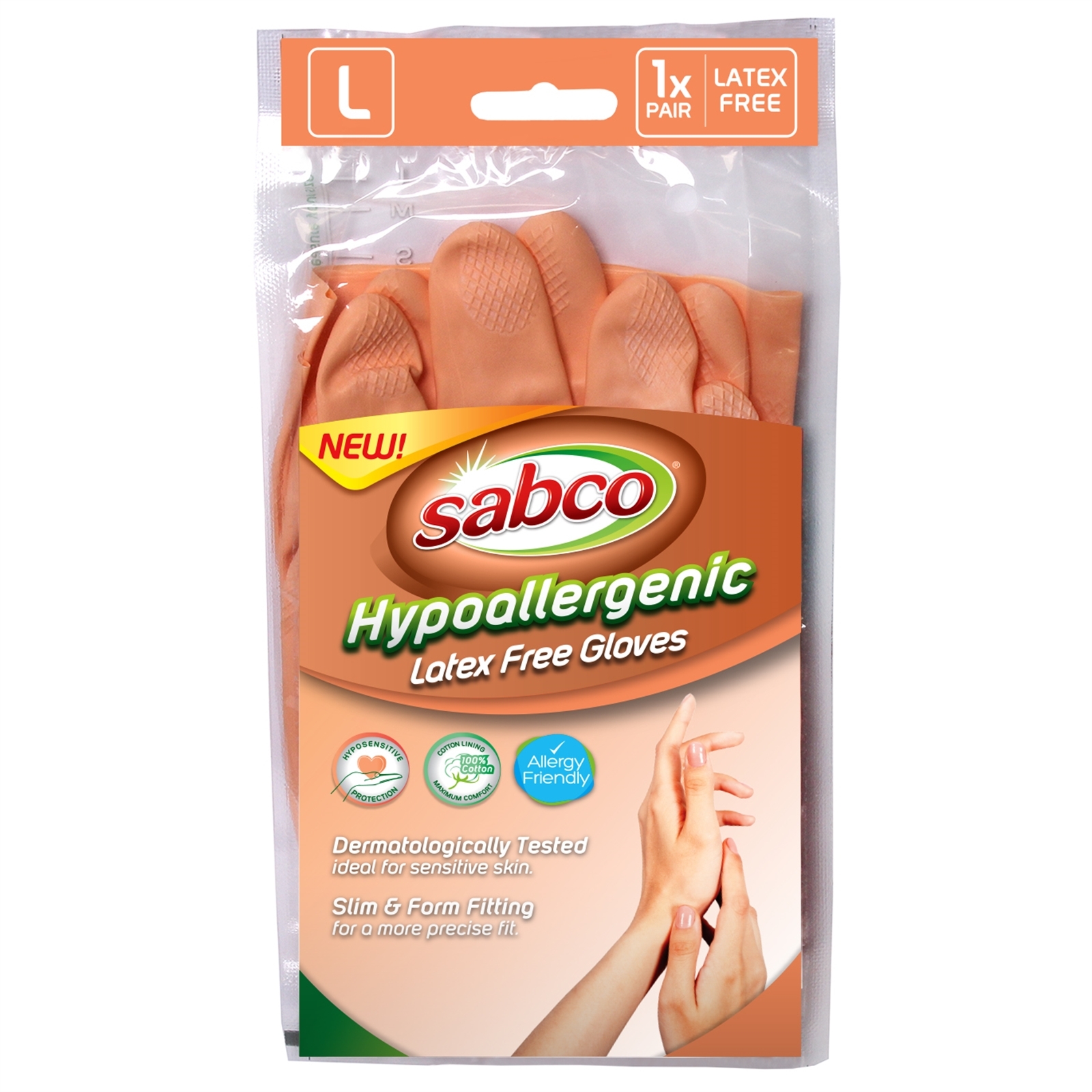 Sabco Large Hypoallergenic Latex Free Gloves 1 Pair Bunnings New