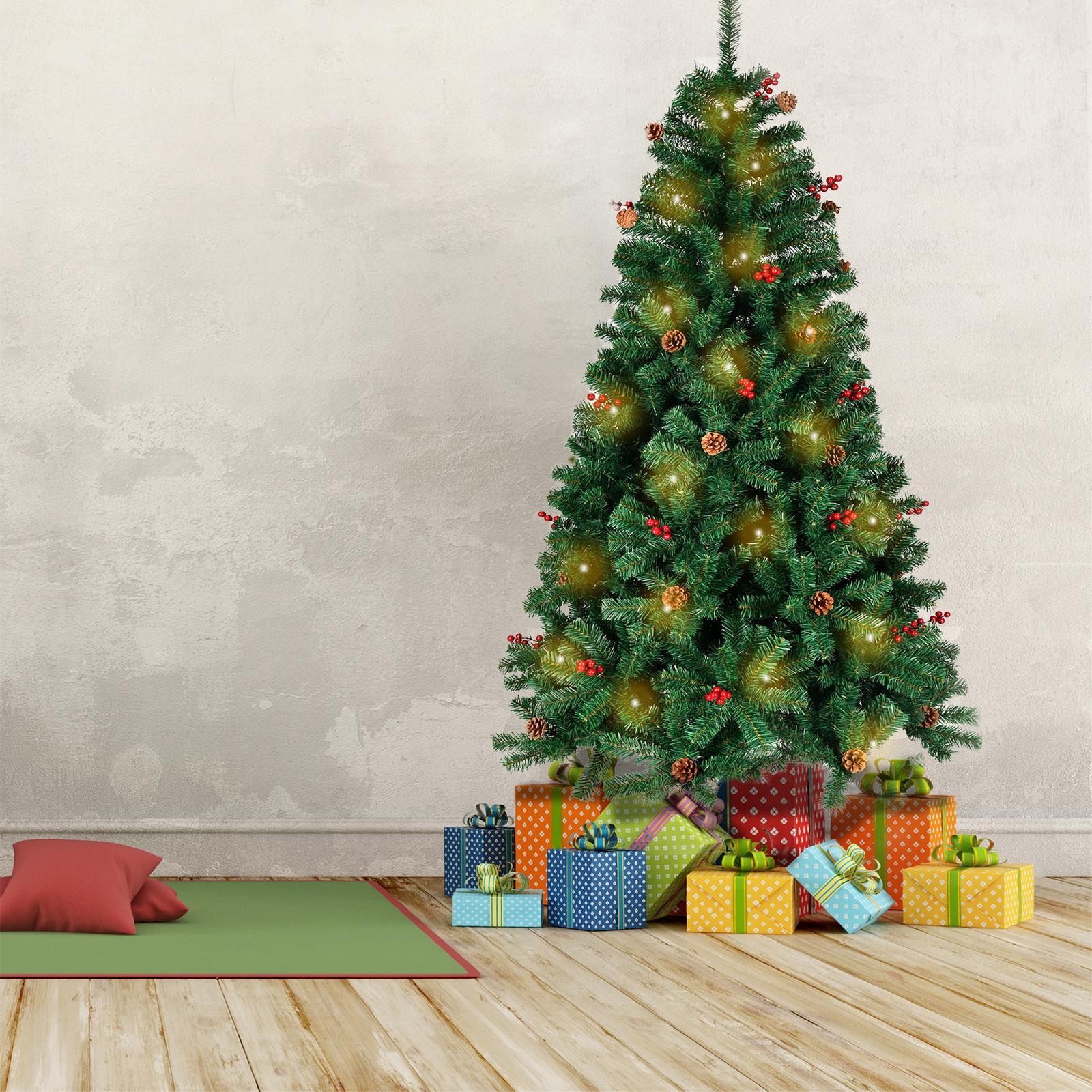Festiva Christmas Tree With LED 2.1m Green Xmas Trees Pinecone