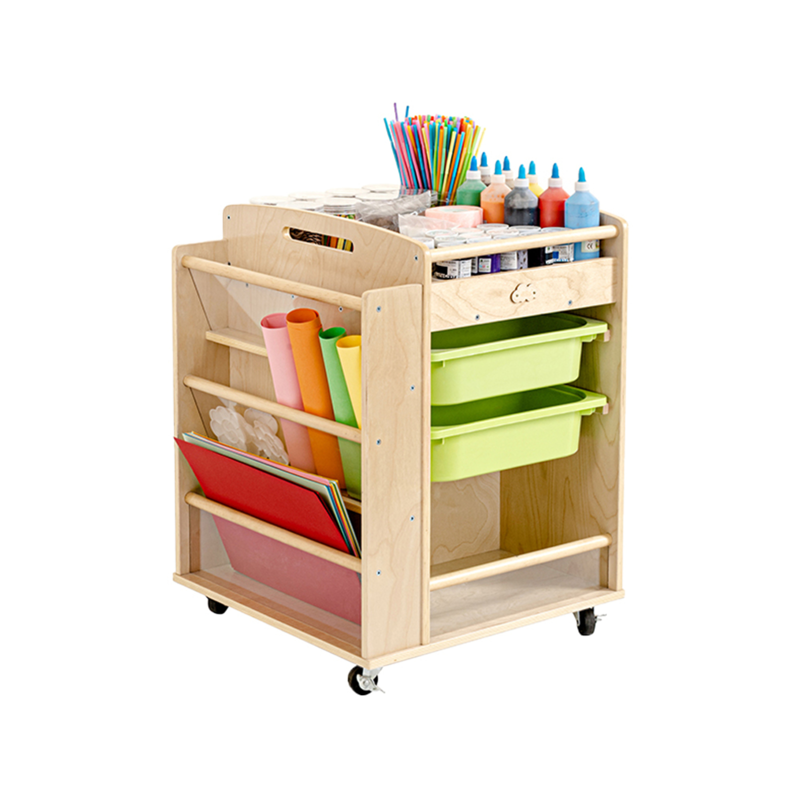 Jooyes Wooden Art Craft Multifunction Material Storage Trolley