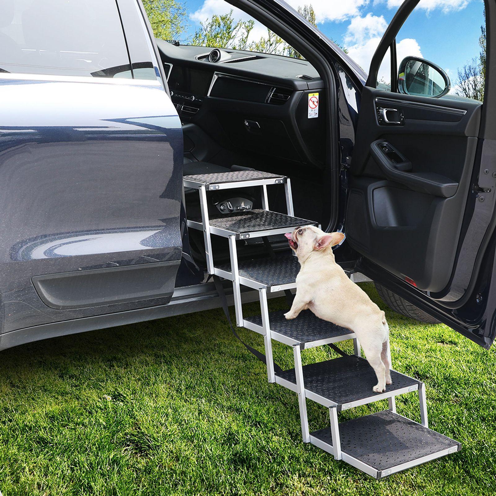 PaWz 6 Steps Dog Ramp Adjustable Height Folding Portable Aluminium