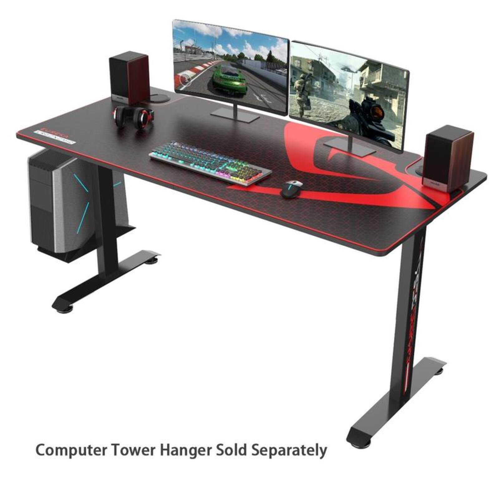 Eureka Ergonomic I60SLB Racing Gaming Desk Large Gamer Desks with FullSize Mouse Pad