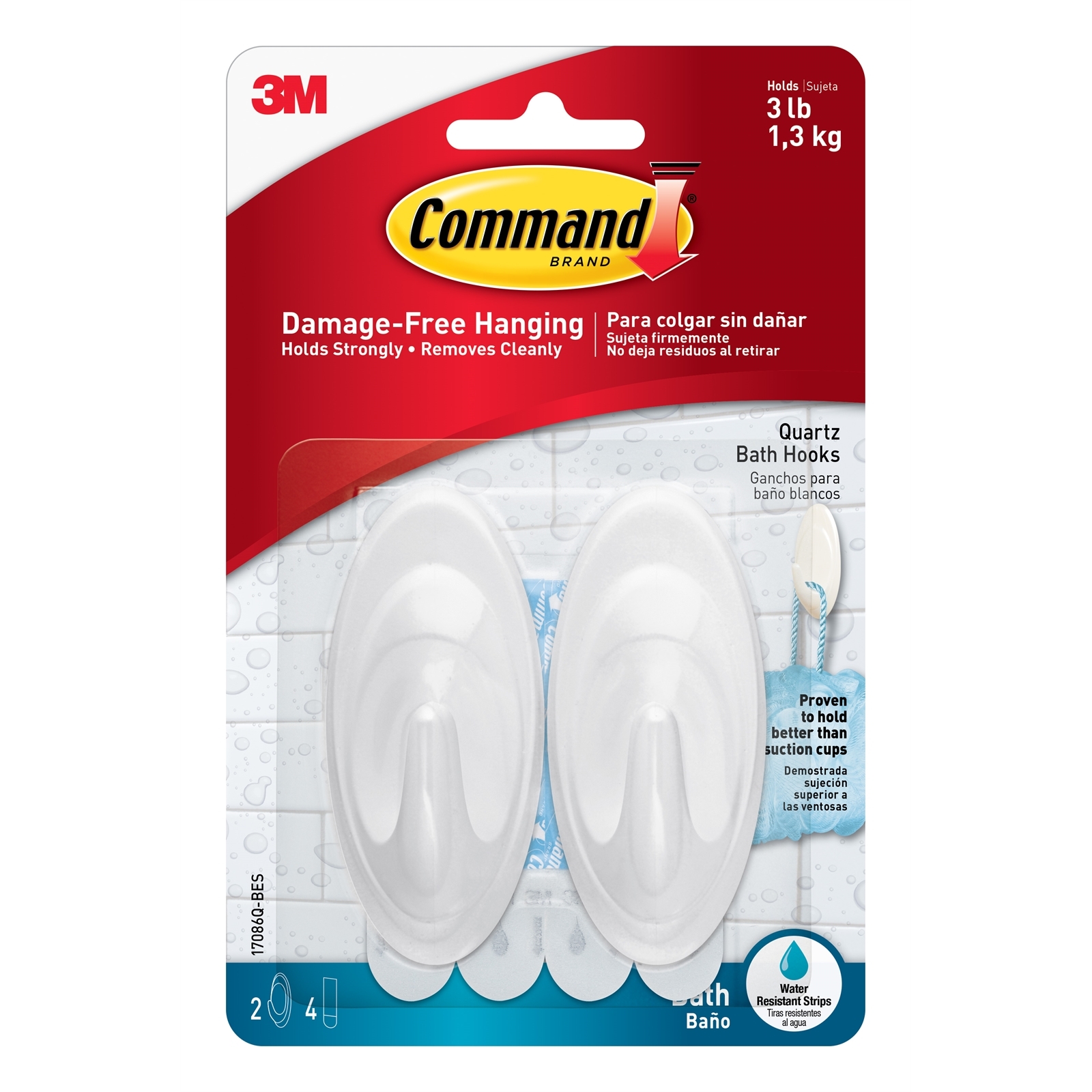 Command Medium Bath Hook 2 Pack Bunnings New Zealand